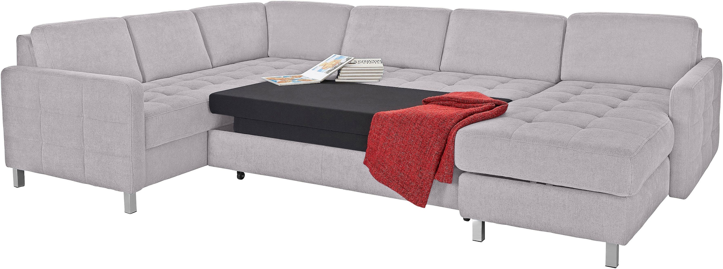 sit&more Wohnlandschaft Pablo U-Form, wahlweise mit Bettfunktion und Bettkasten