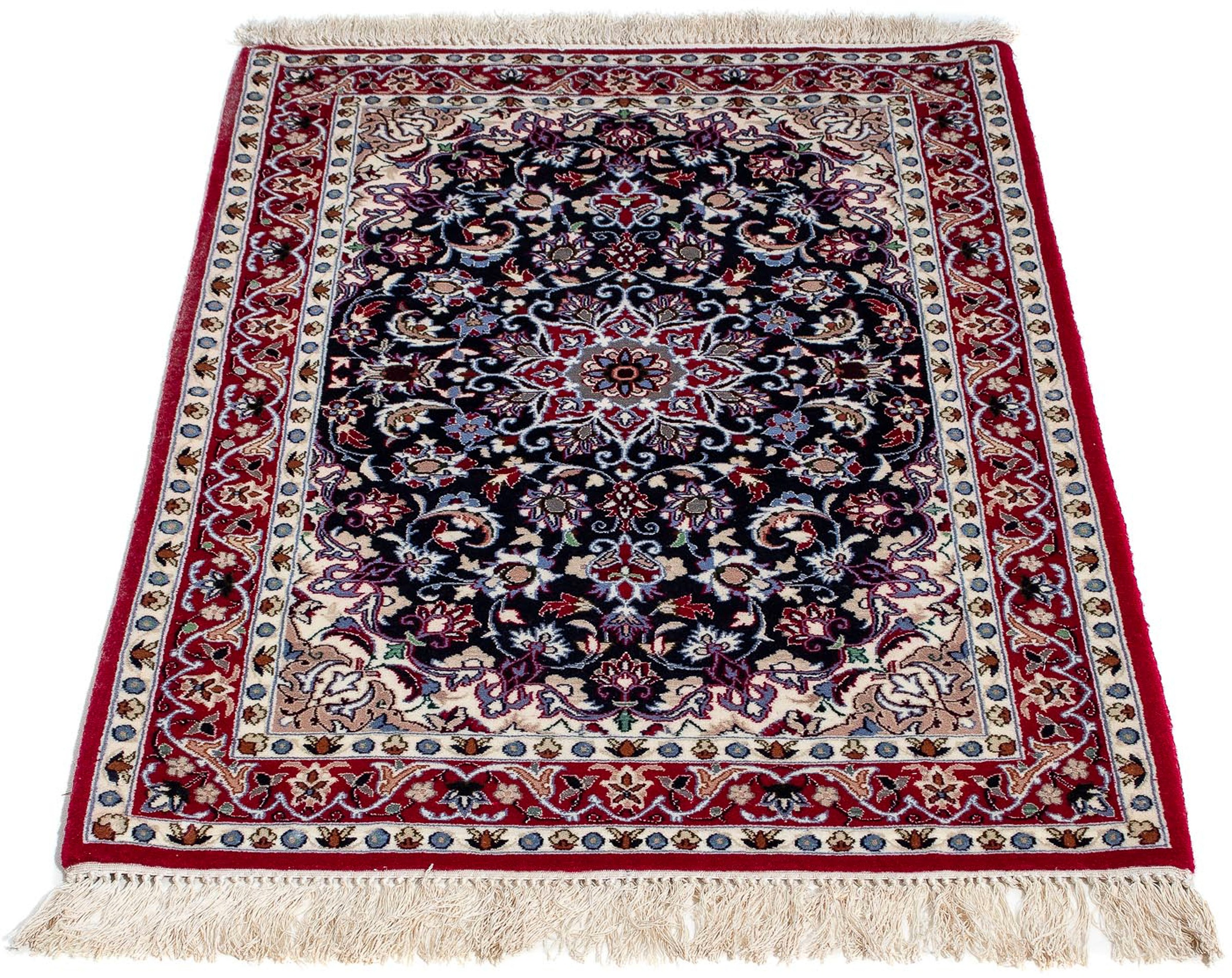 Image of morgenland Orientteppich »Perser - Isfahan - Premium - 104 x 73 cm - dunkelrot«, rechteckig, 6 mm Höhe, Wohnzimmer, Handgeknüpft, Einzelstück mit Zertifikat bei Ackermann Versand Schweiz