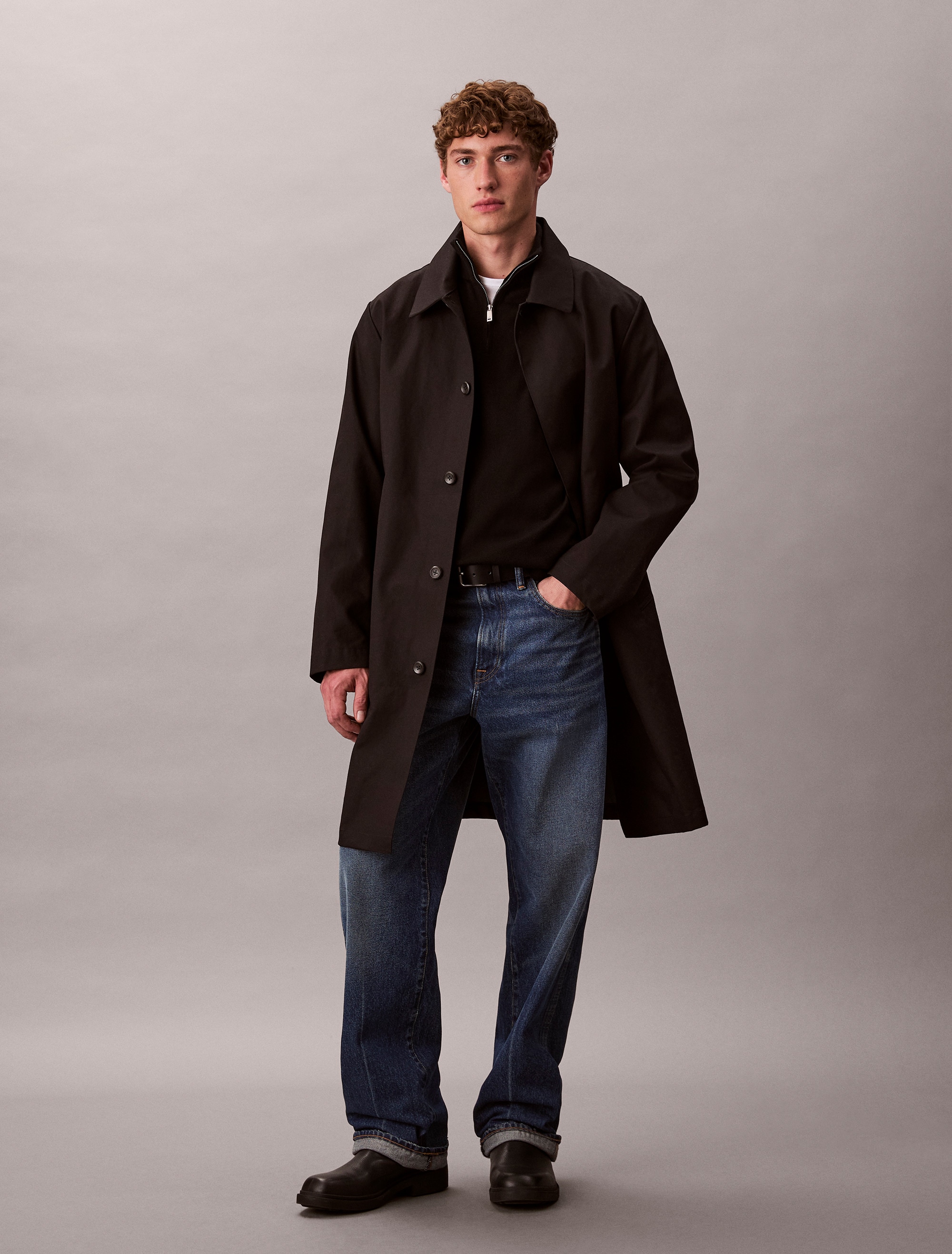 Calvin Klein Pull à col montant »LS 100% MERINO QZ 14GG« Mit Rundhalsausschnitt, regular fit