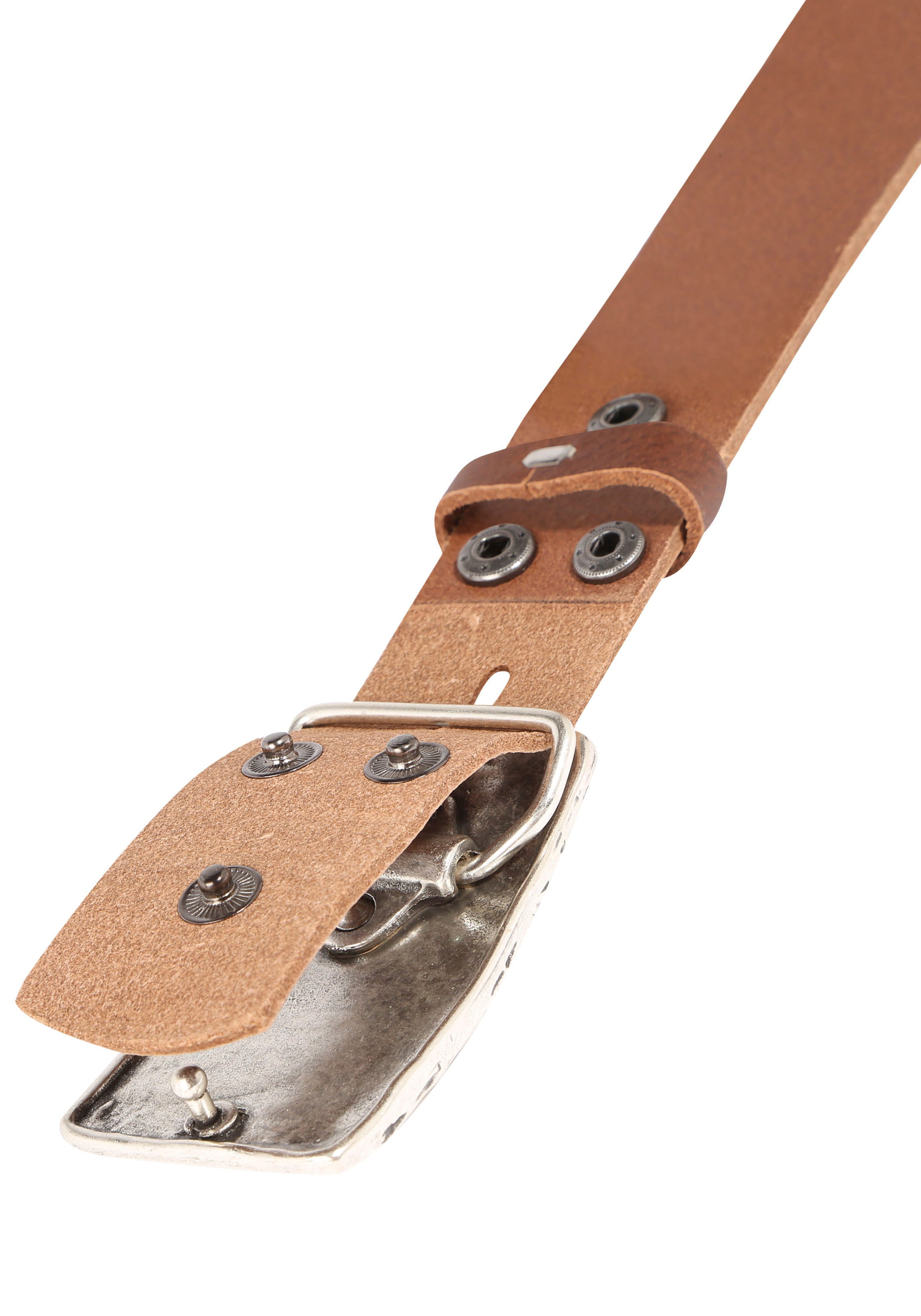 Rettungsring Gürtel Ledergürtel mit austauschbarer Schliesse »Felswand Silber«