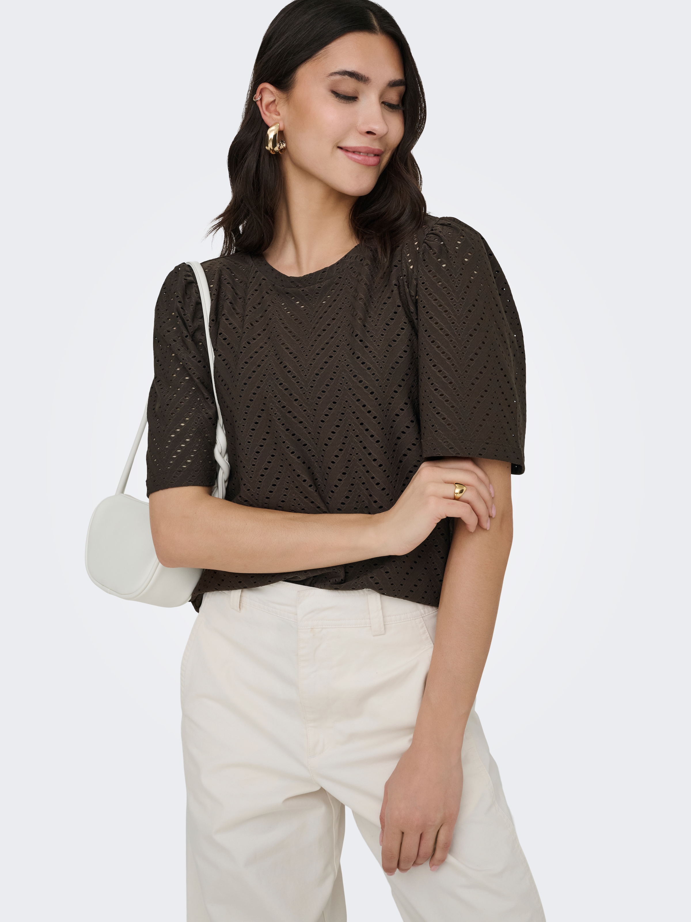 JDY Chemise en dentelle »JDYCARLA CATHINKA S/S TOP JRS NOOS« Kunstfaser, regular fit