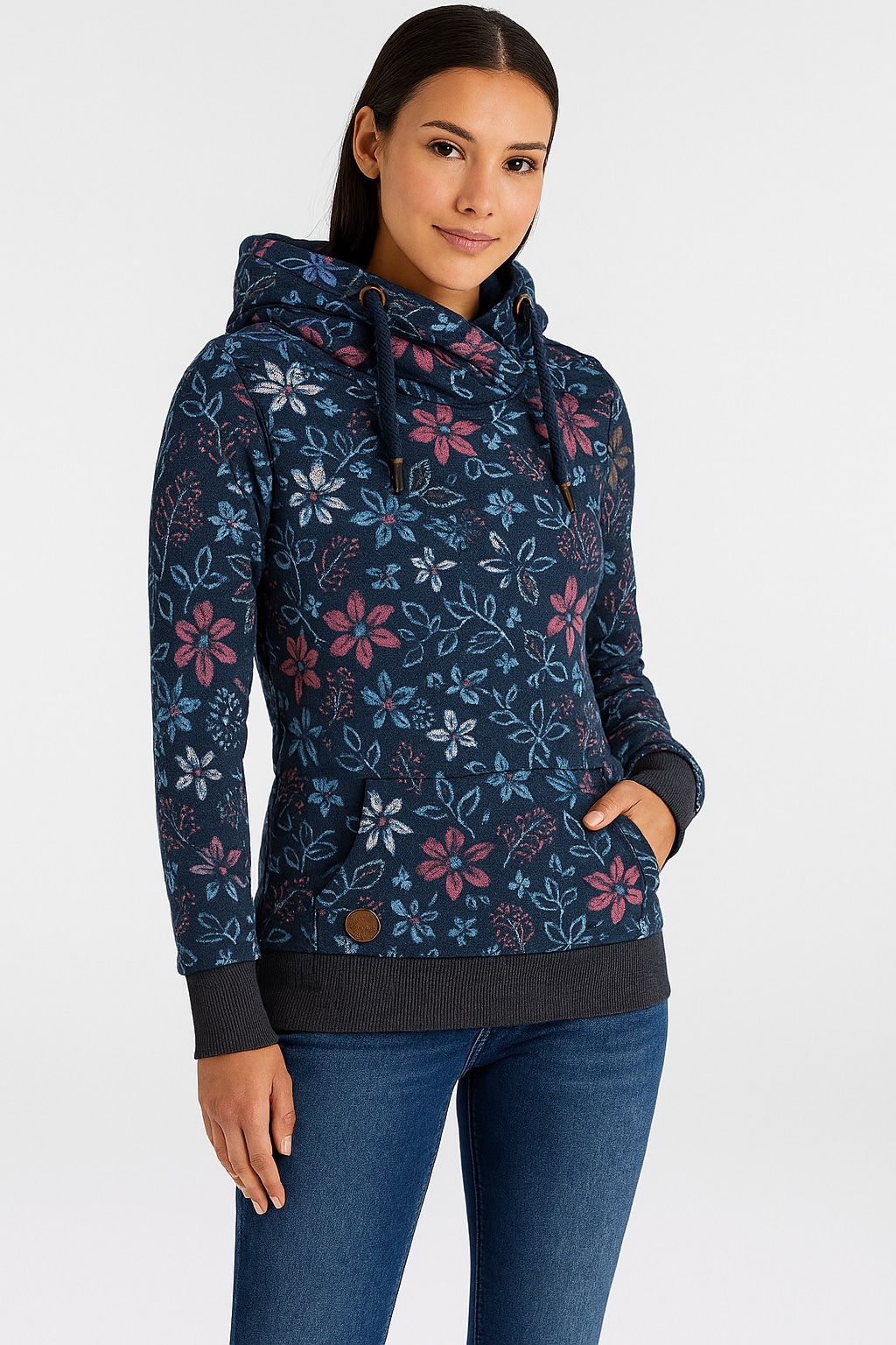 Ragwear Sweatshirt »GRIPY FLOWERS O«, Hoodie mit floralem All Over-Druck