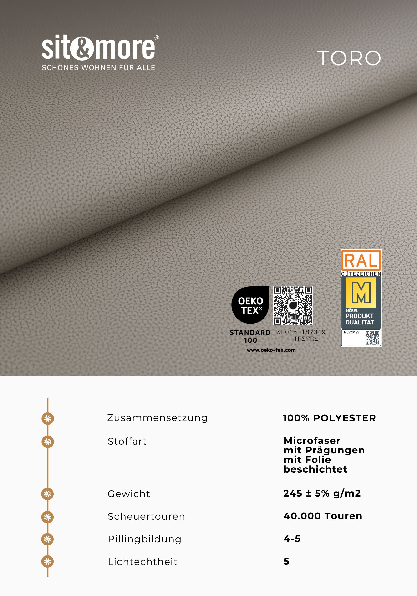 sit&more 3-Sitzer »Savona« mit Federkern