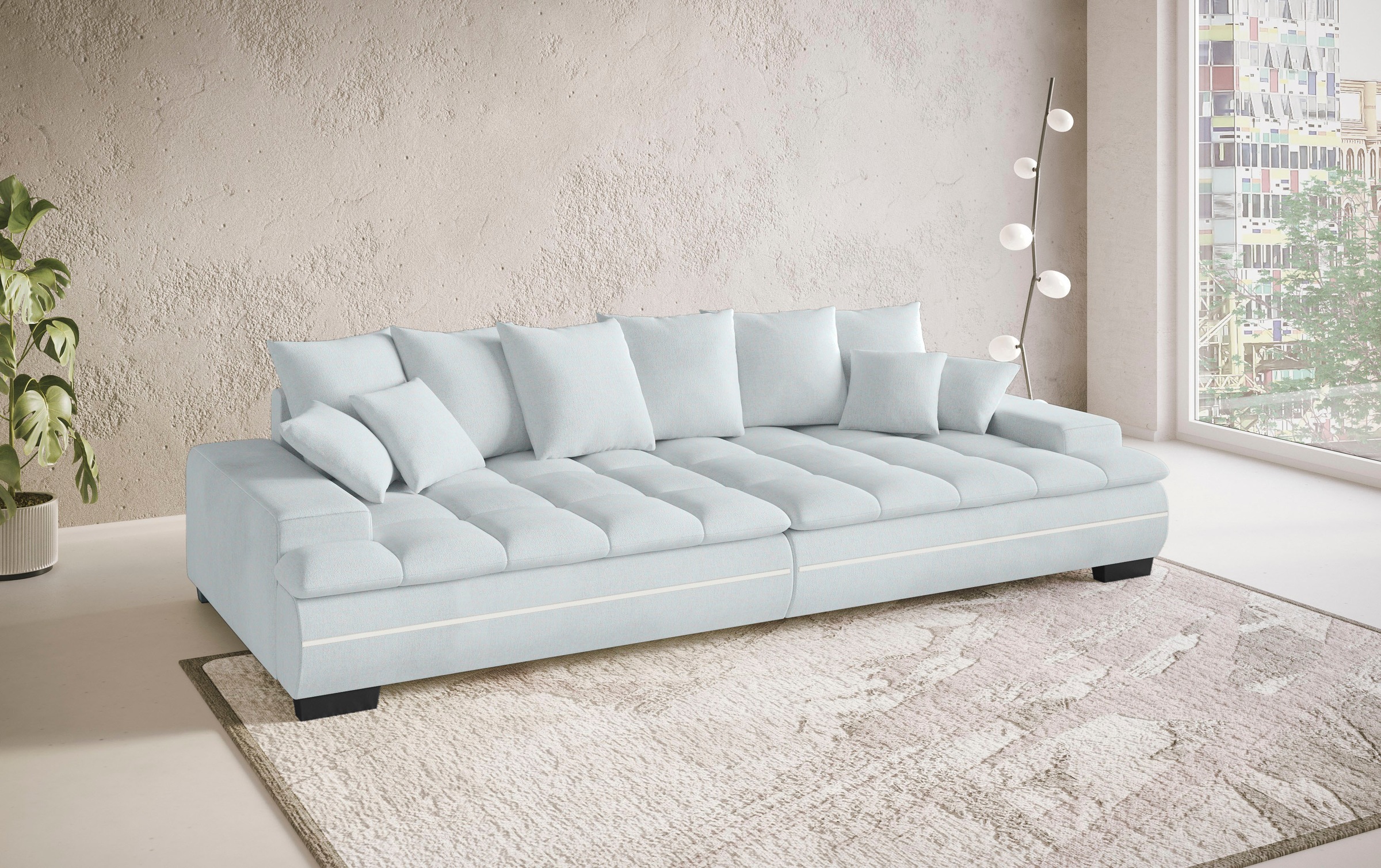Mr. Couch Big-Sofa »Haiti II RGB-LED«, RGB-LED Beleuchtung, mit Handwerklich gearbeiteter Komfort-Steppung
