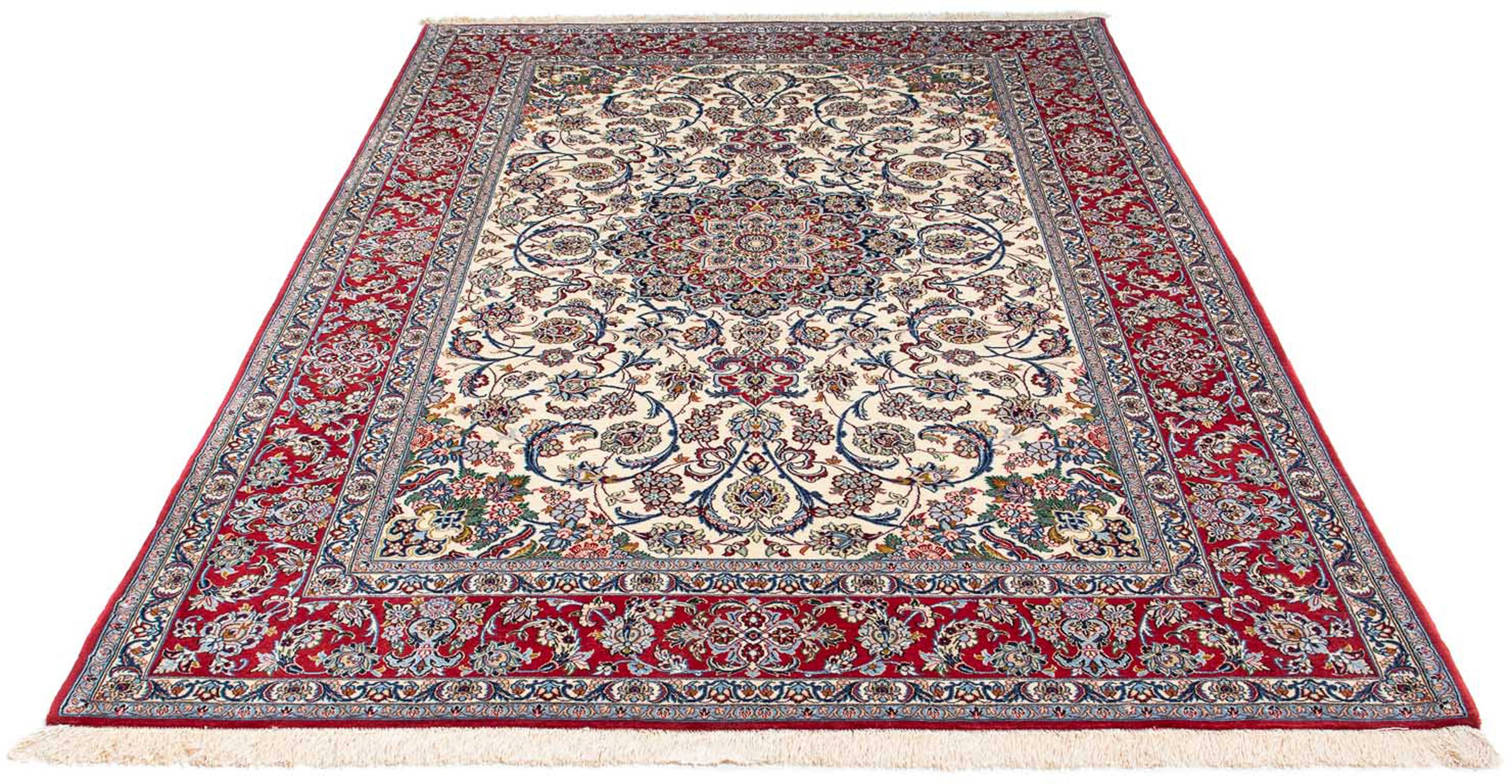 Image of morgenland Orientteppich »Perser - Isfahan - Premium - 238 x 161 cm - beige«, rechteckig, 6 mm Höhe, Wohnzimmer, Handgeknüpft, Einzelstück mit Zertifikat bei Ackermann Versand Schweiz