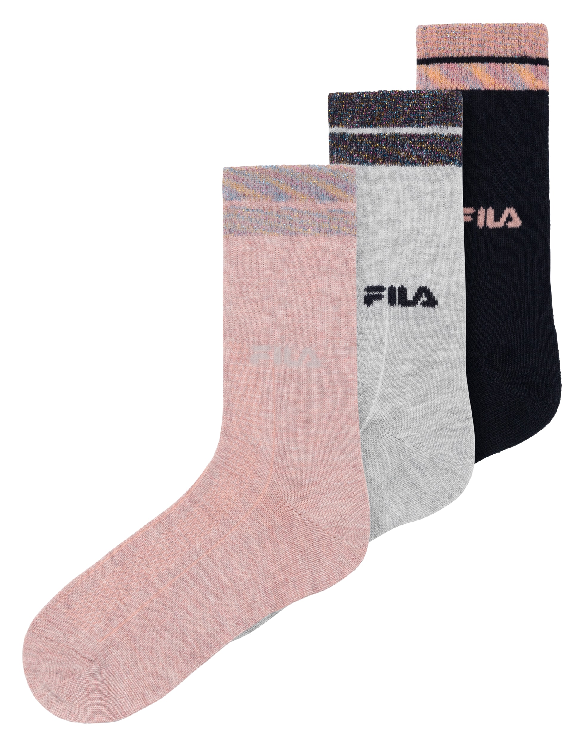 Fila Chaussettes basiques »JUNIOR GIRL NORMAL PLAIN SOCKS« 6 paires,  avec détails contrastés