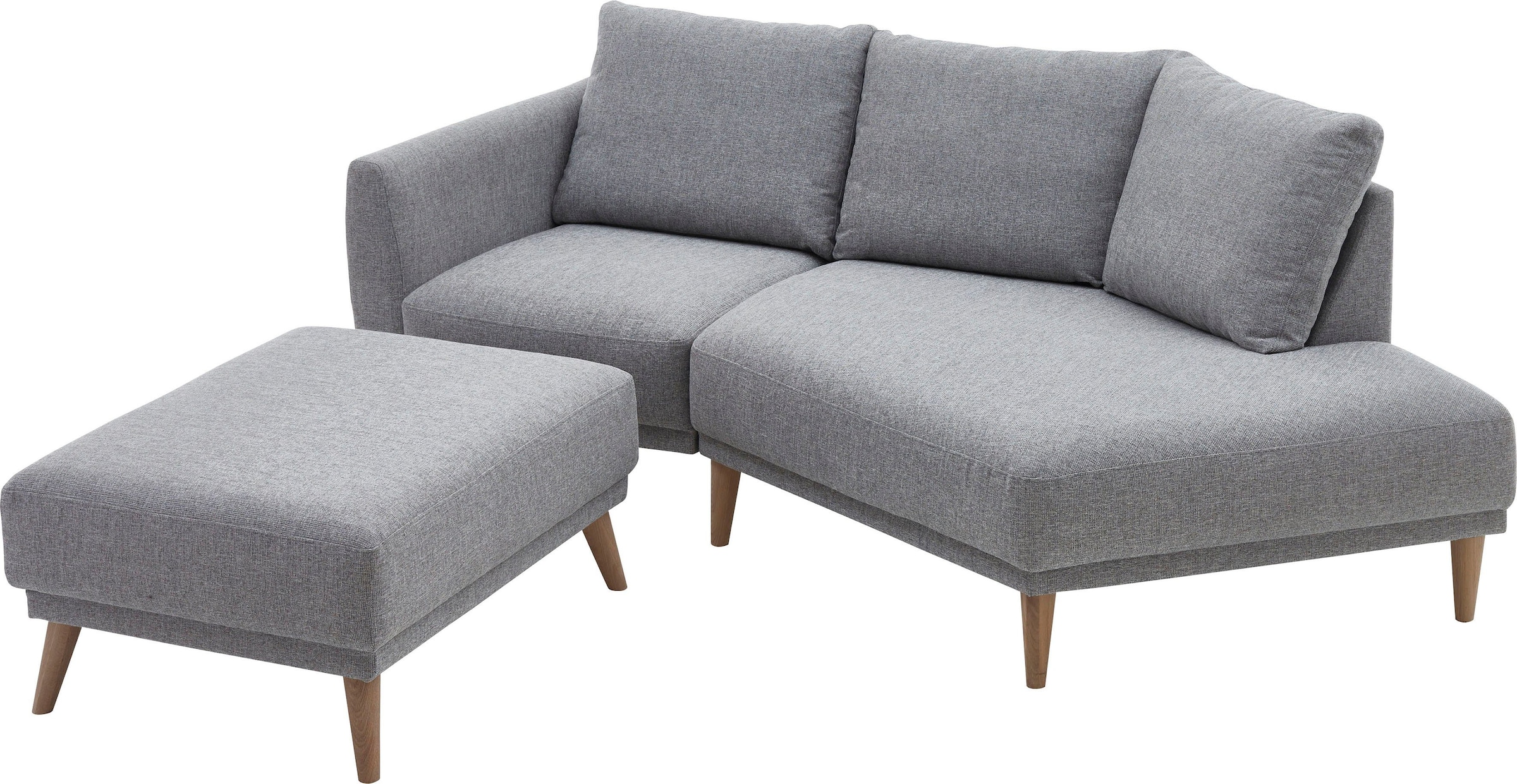 ATLANTIC home collection 2,5-Sitzer »Elvis«, Polsterecke mit offenem Ende im skandinavischen Stil, Massivholzfüsse