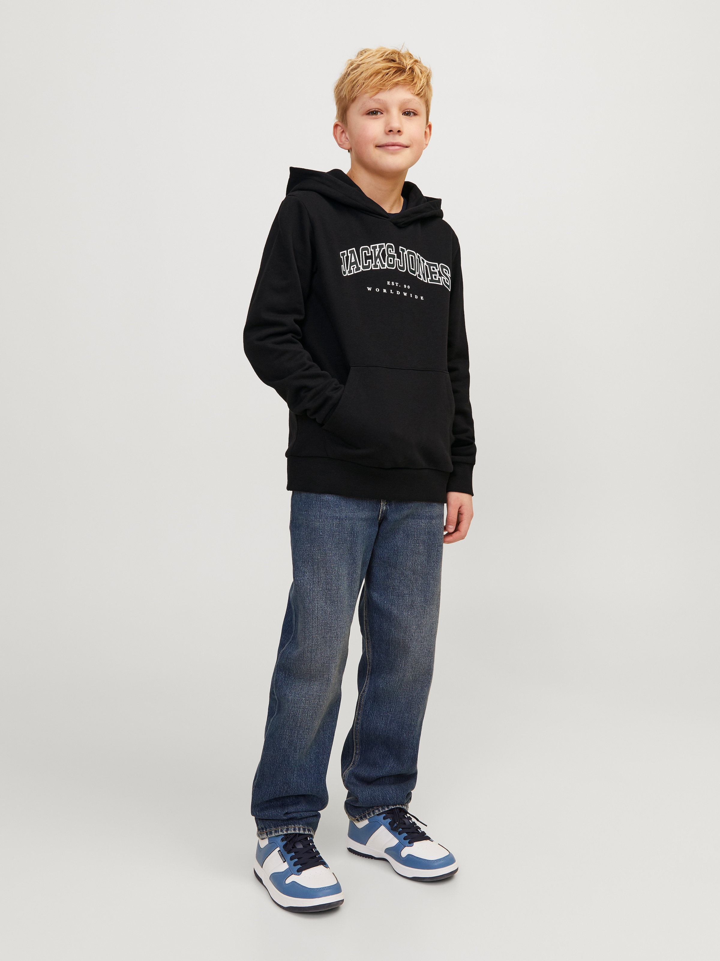Jack & Jones Junior Kapuzensweatshirt »JJECALEB VARSITY SWEAT HOOD NOOS JNR«