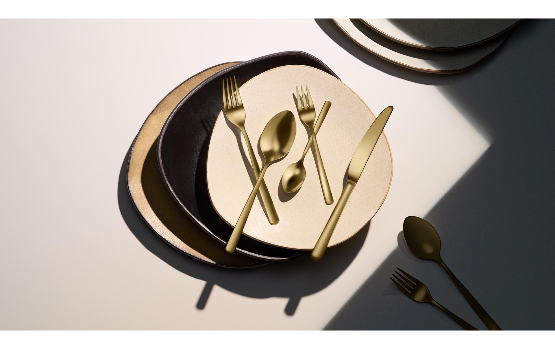 WMF Set de couverts »Boston in edler Optik, ergonomische Haptik, Messer mit Wellenschliff« optimale Schärfe, rostfrei, edel, hochwertiger Besteckkasten