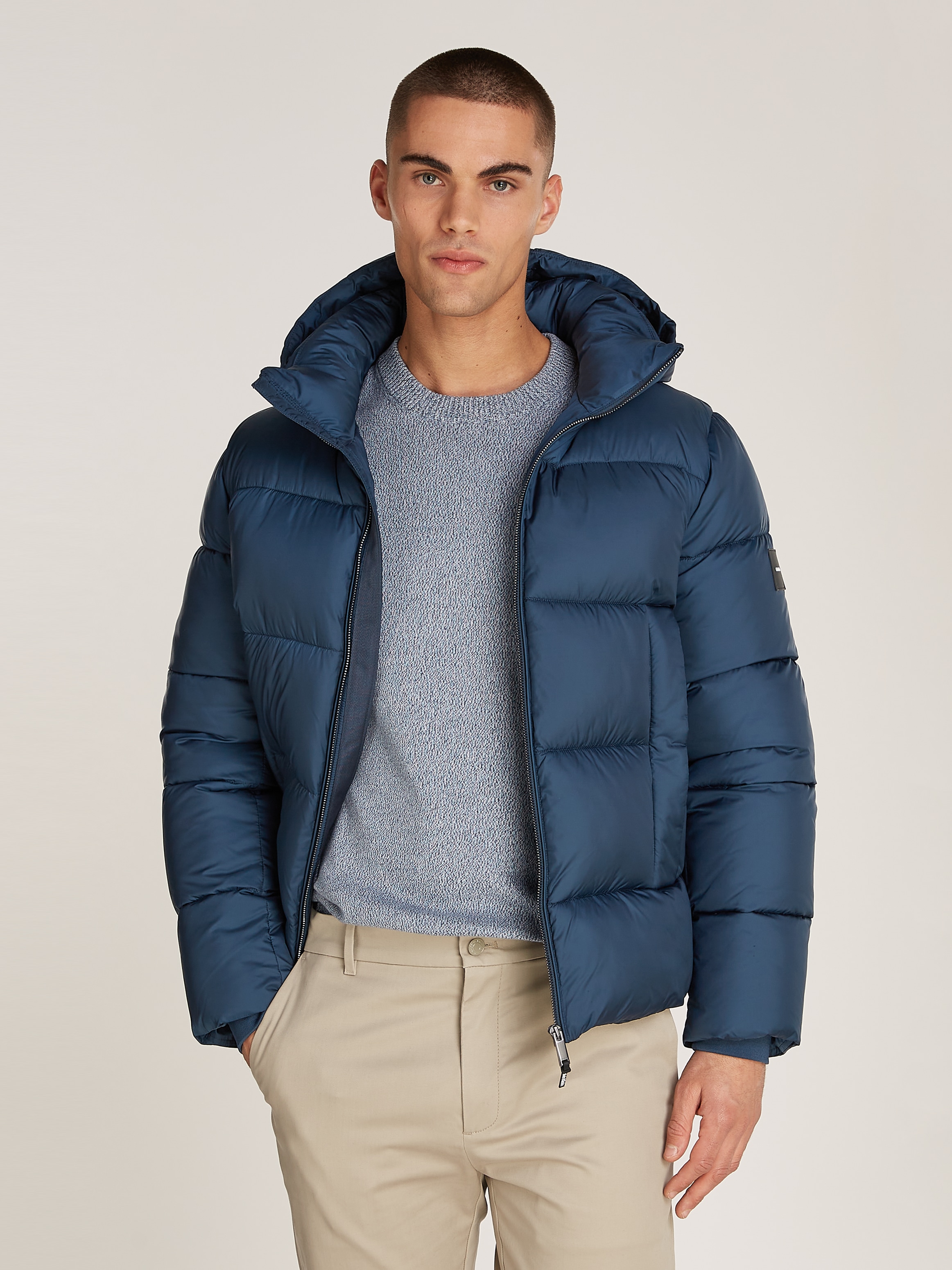 Calvin Klein Outdoorjacke »HOODED QUILT PUFFER MW«, mit Kapuze, mit Logopatch