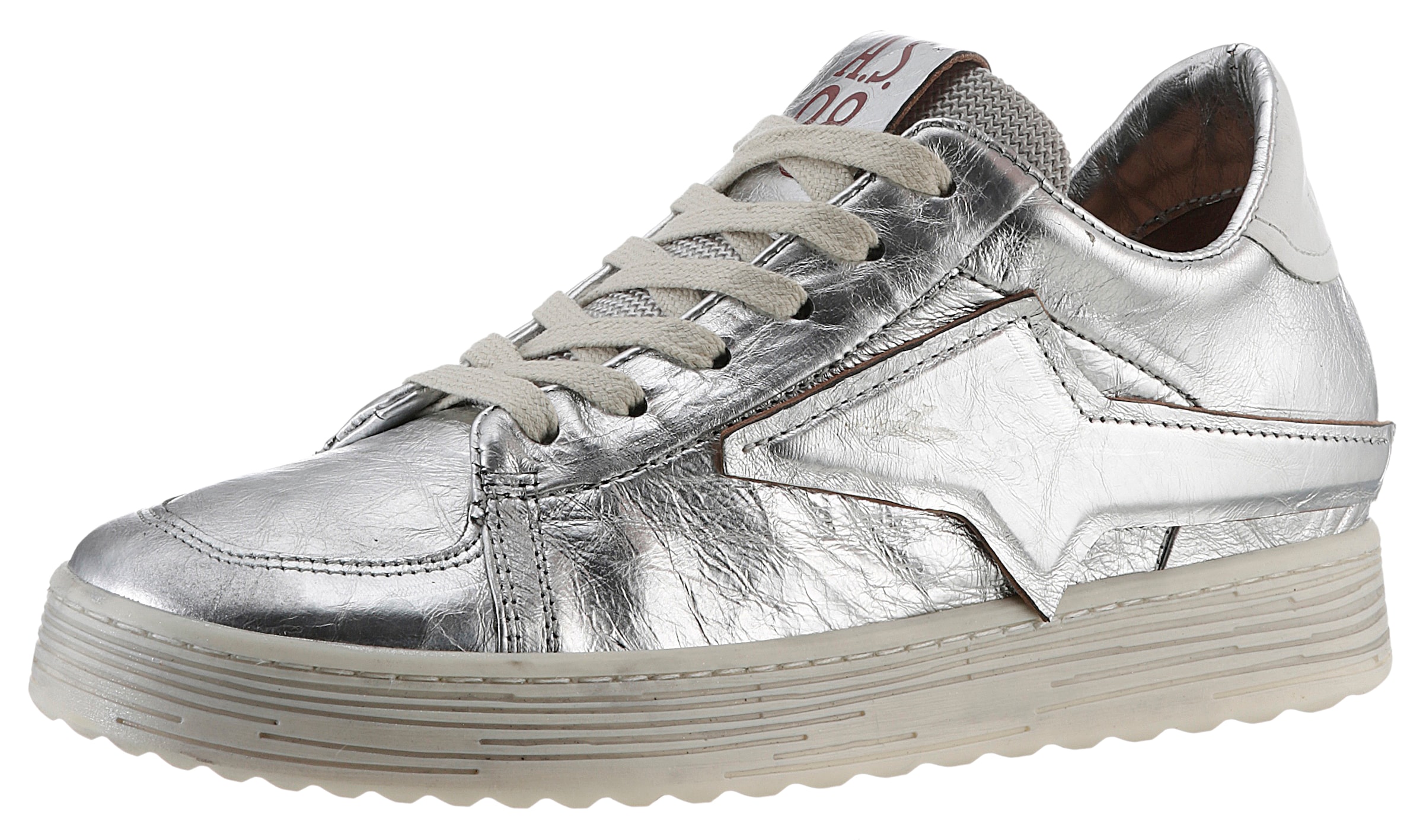 Sneaker, im Metallic-Look, Freizeitschuh, Halbschuh, Schnürschuh