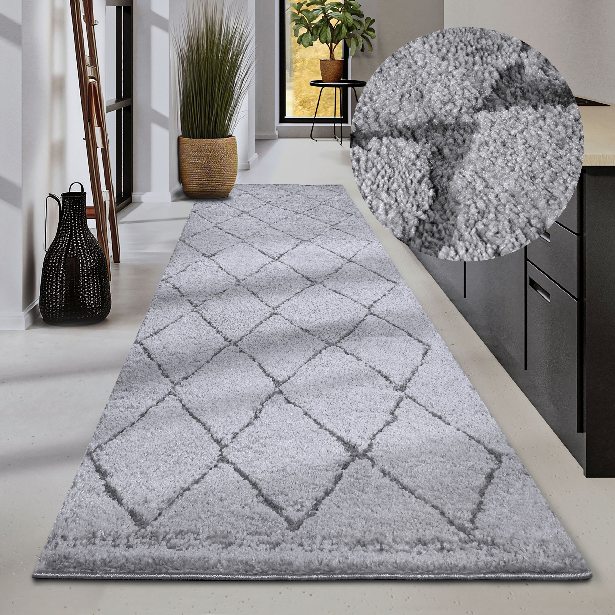 Image of ELLE DECORATION Designteppich "Perrotin" rechteckig 18 mm Höhe Läufer, Shaggy, flauschig, weich, Langflor, modern, Hoch Tief Effekt