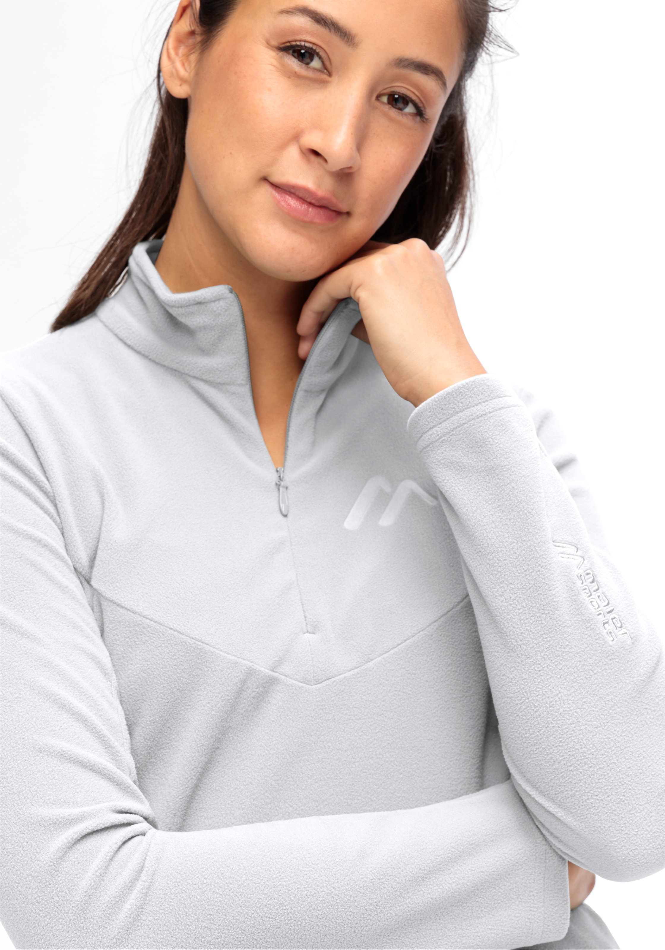 Maier Sports Fleecepullover »Denise HZ W«, Damen Midlayer, pflegeleichtes Half-Zip Fleece