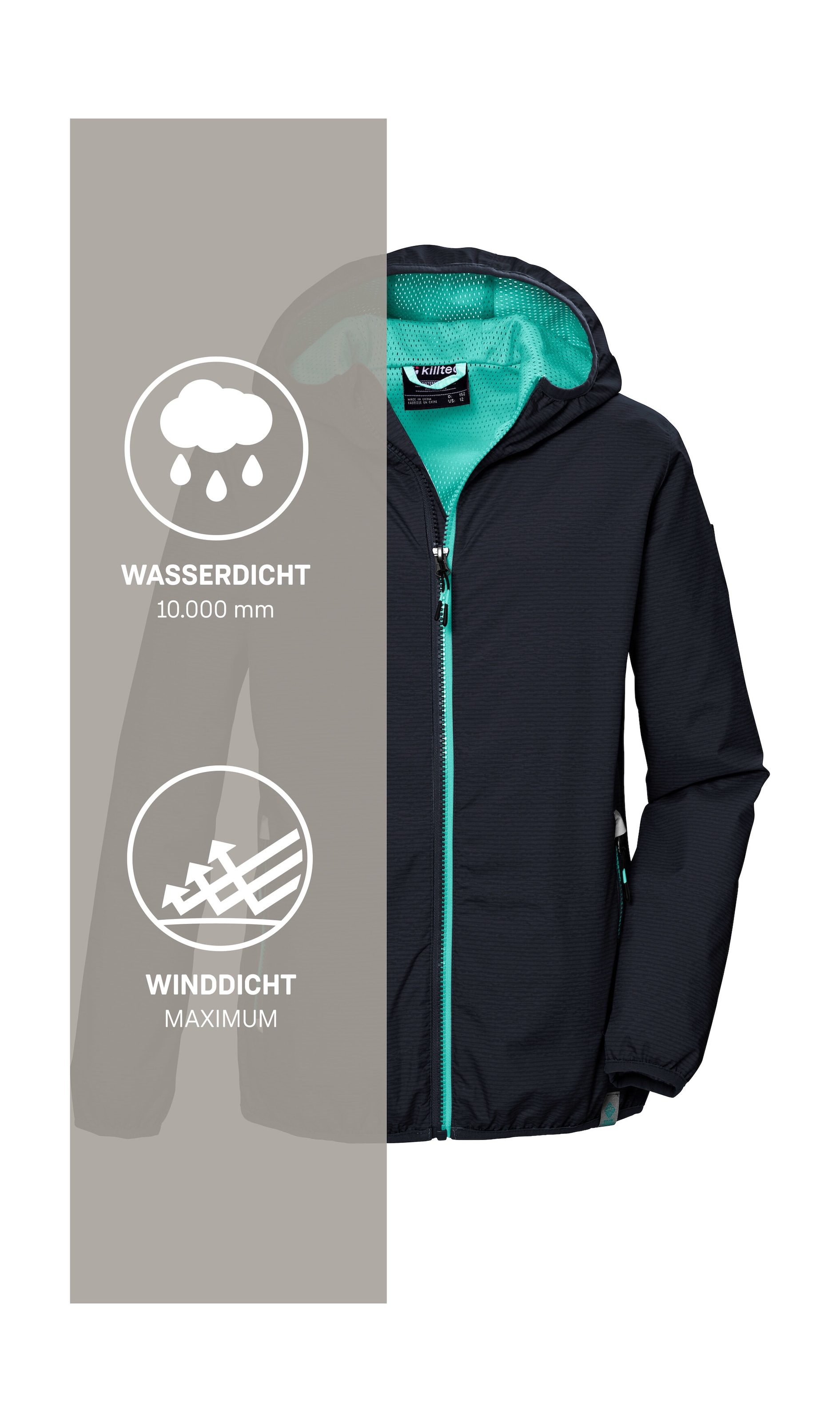 Killtec Veste fonctionnelle »KOS 138 GRLS JCKT« Kinderjacke: wasserdicht, reflektierend, elastisch
