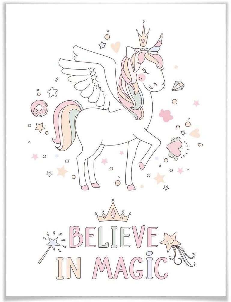Image of Wall-Art Poster »Kvilis Magie Einhorn Prinzessin«, Kinder, (1 St.), Poster, Wandbild, Bild, Wandposter bei Ackermann Versand Schweiz