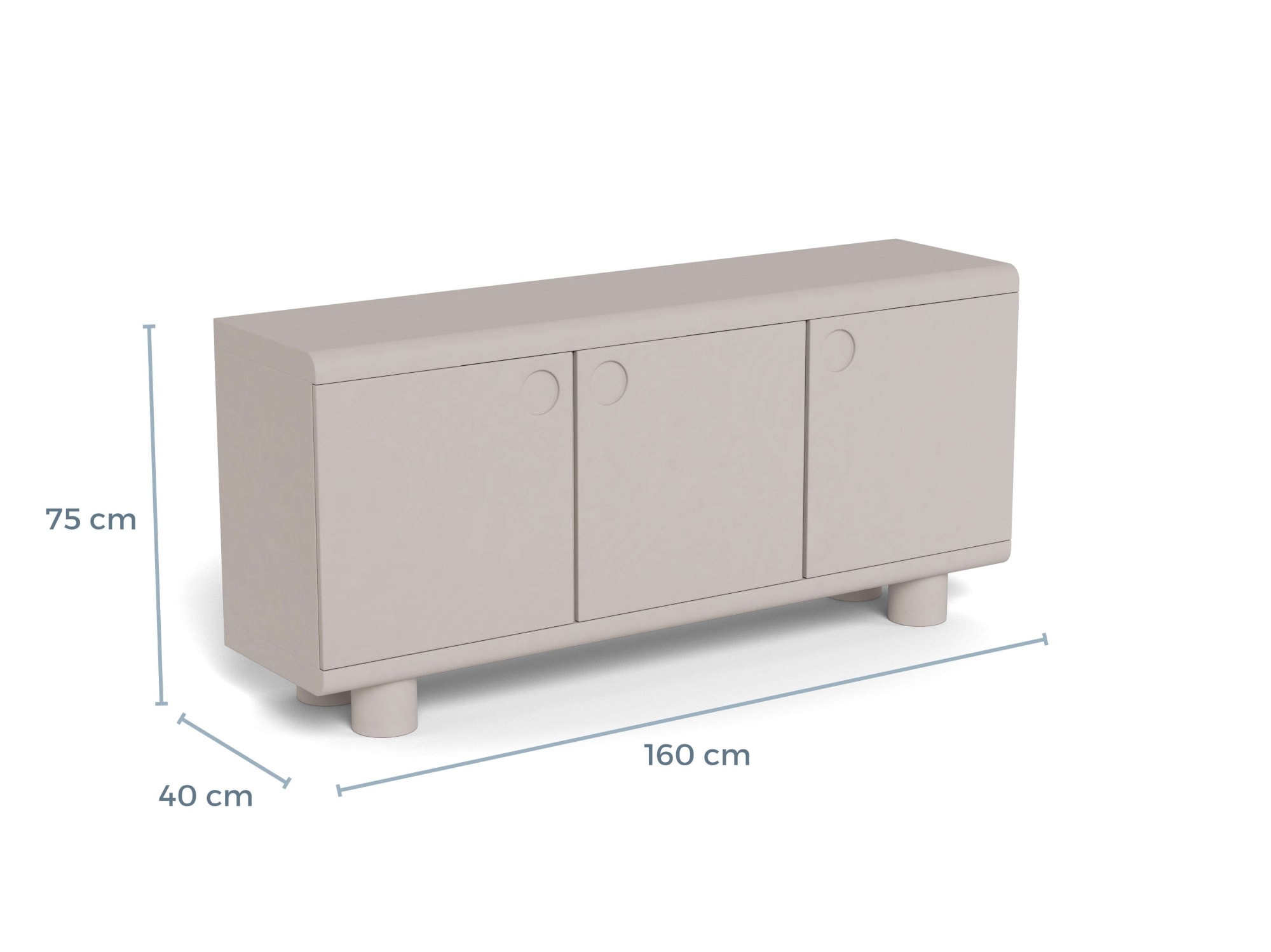 ACTONA GROUP Sideboard »Anrichte« Anrichte, 3 Böden, grau,160x40x75