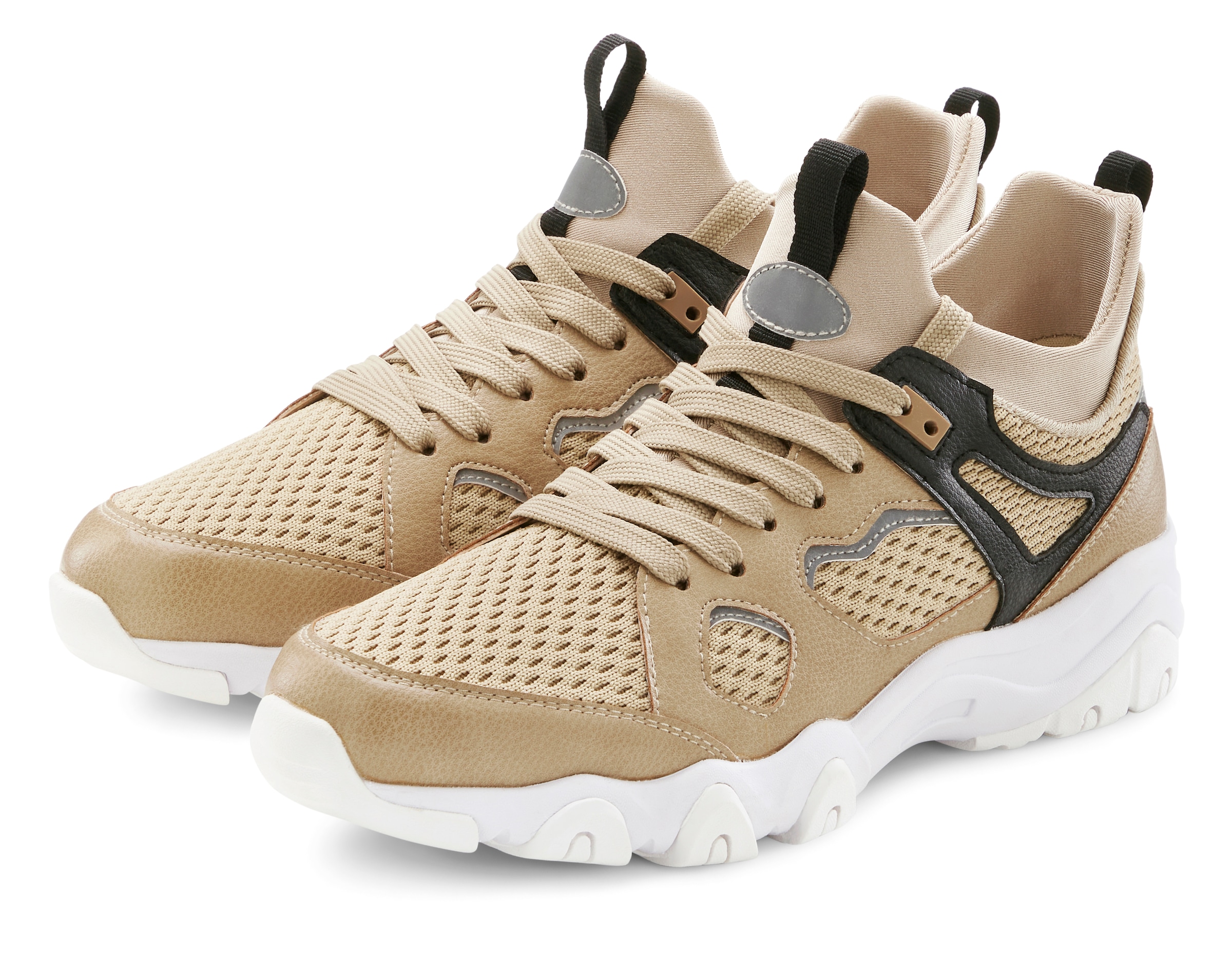 Image of John Devin Sneaker "Schnürschuh, Freizeitschuh, Halbschuh, Schnürhalbschuh, Turnschuh" im sportiven Look mit Mesh-Einsatz VEGAN