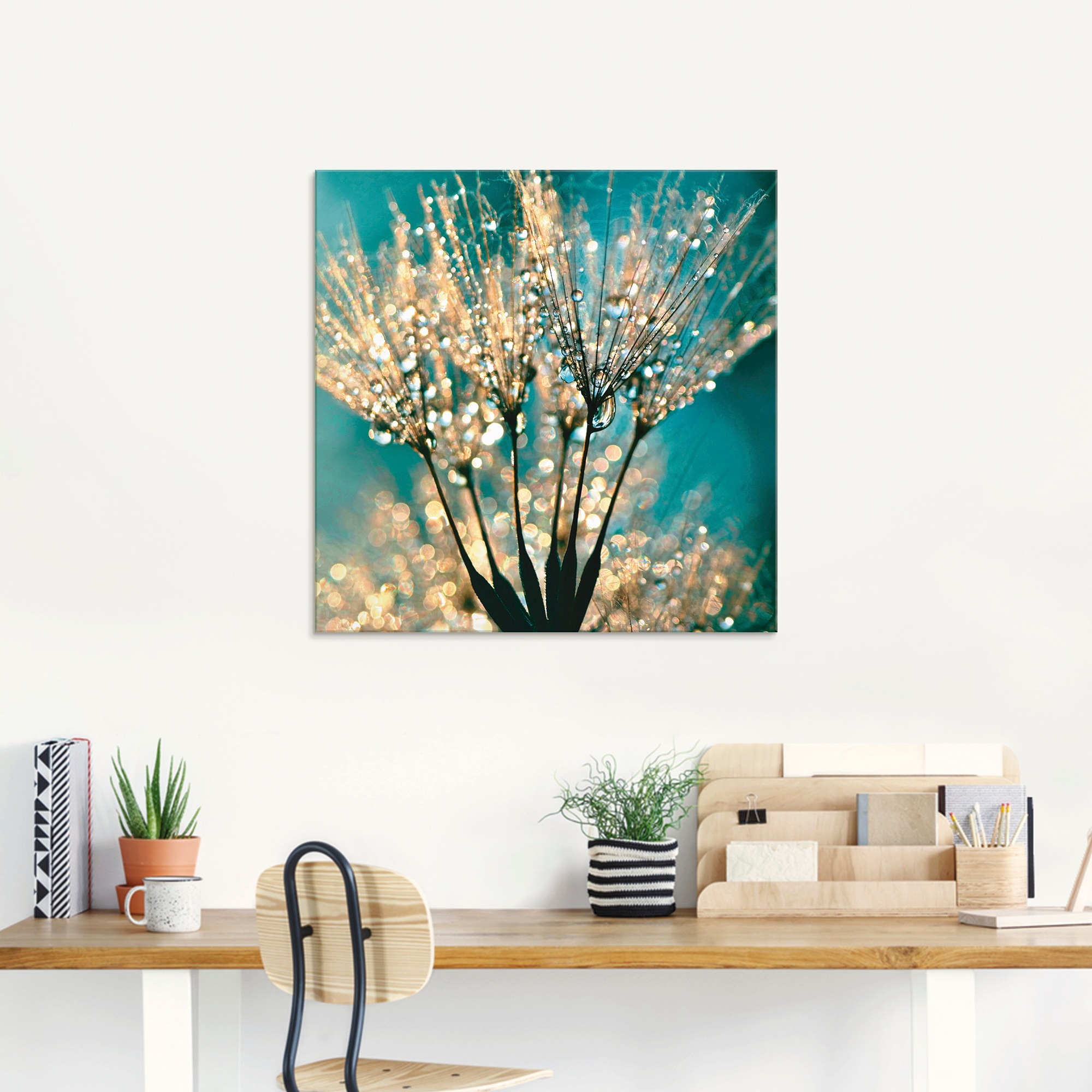 Artland Glasbild »Pusteblume Schirmchen abstrakt«, Blumen, (1 St.), in verschiedenen Grössen