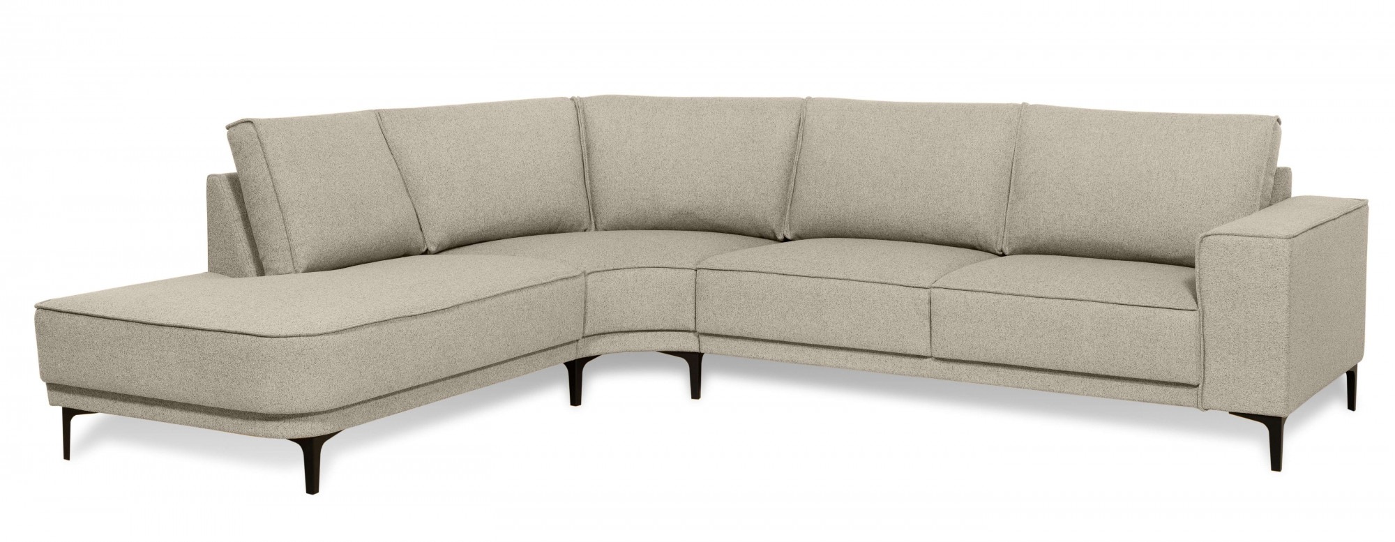 Places of Style Ecksofa »Casina«, mit abgerundeter Ottomane, in einem weichen Chenille-Stoff