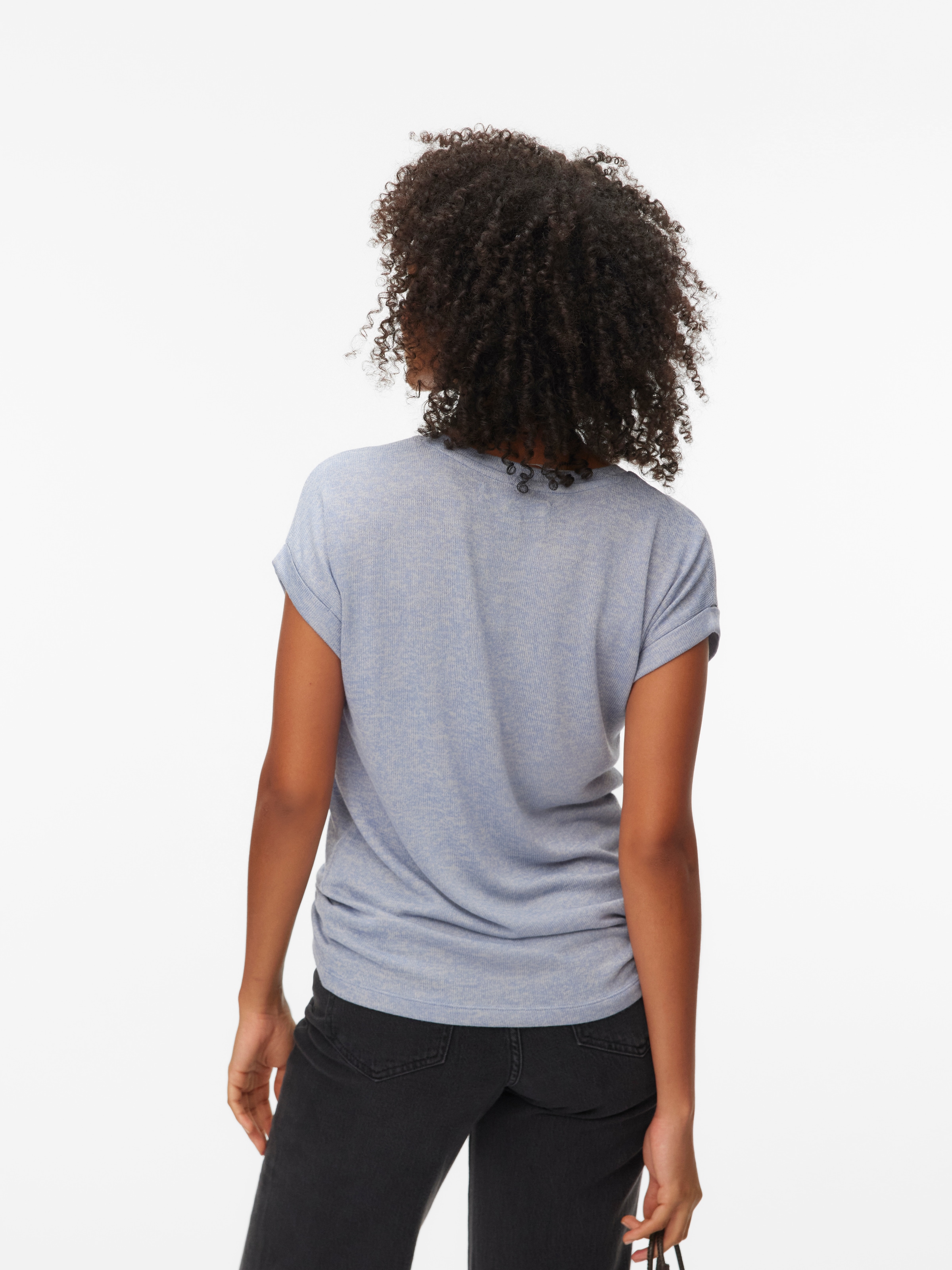 Vero Moda »VMBRIANNA SS O-NECK PULLOVER BOO  REP« mit überschnittenen Schultern mit Umschlagsaum