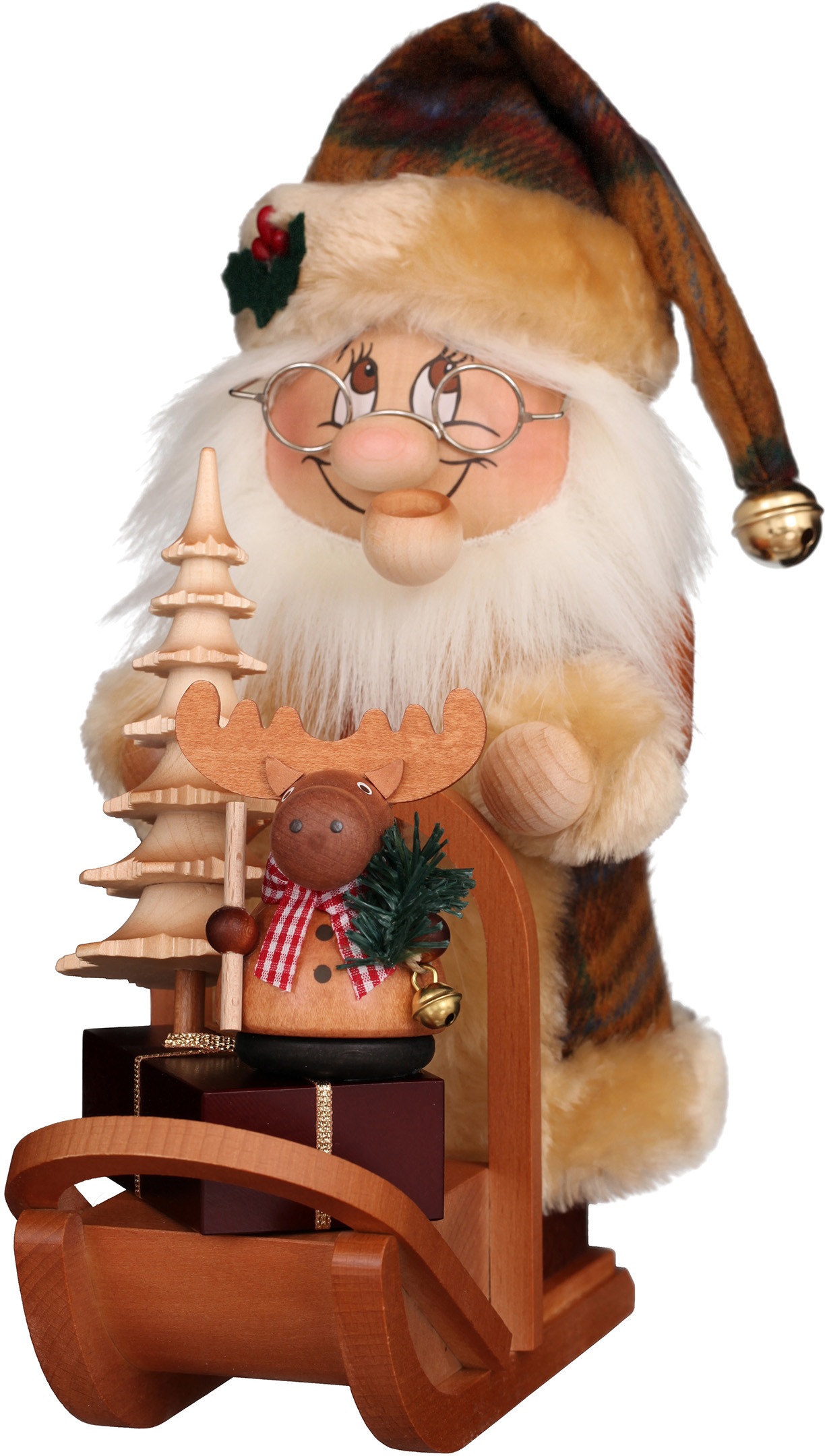 Image of Christian Ulbricht Räuchermännchen »Wichtel Weihnachtsmann mit Schlitten«, Original Erzgebirge Holzkunst, inklusive Räucherkerzen bei Ackermann Versand Schweiz