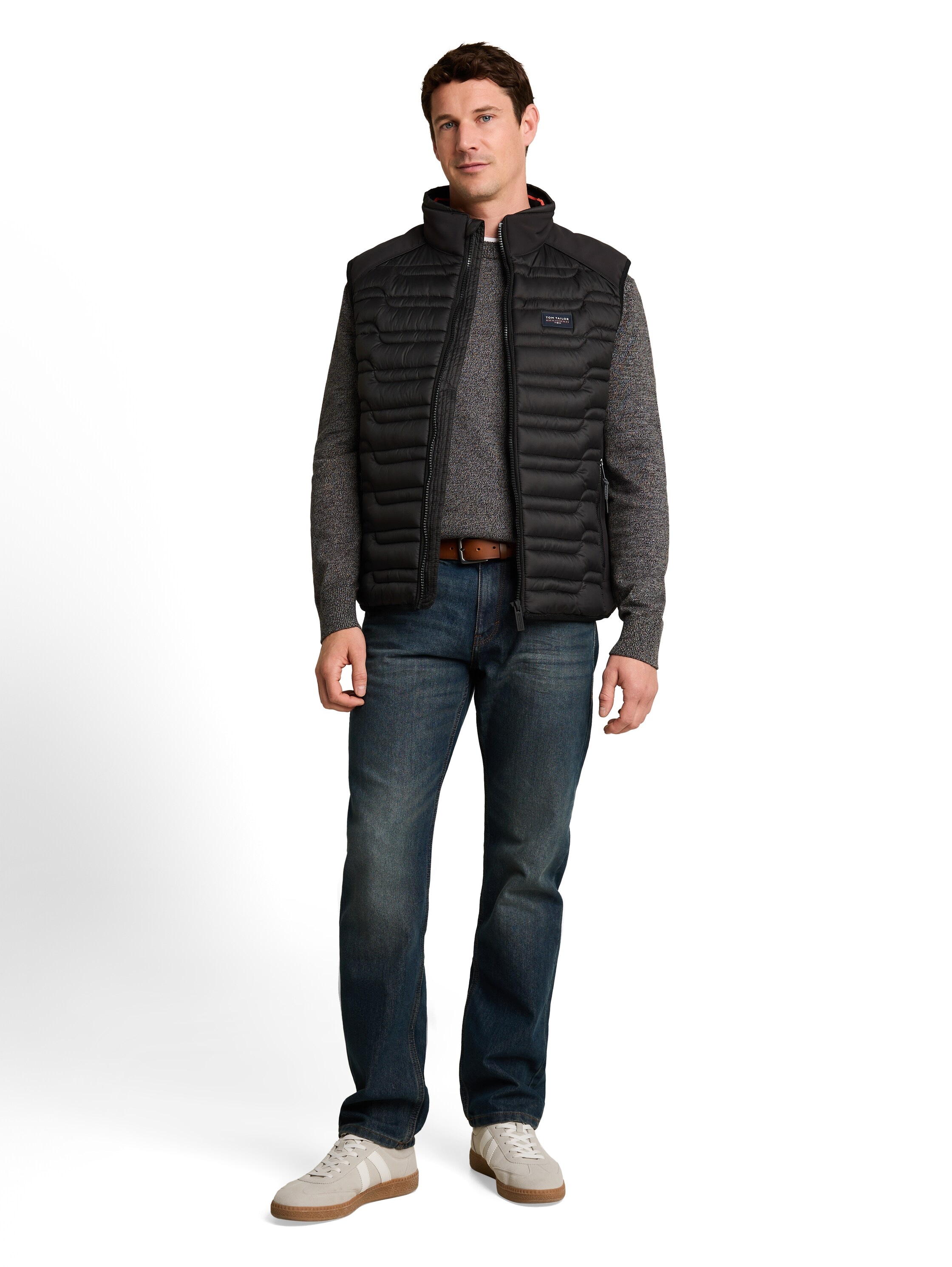 TOM TAILOR Gilet matelassé »Regular« avec col montant et fermeture éclair