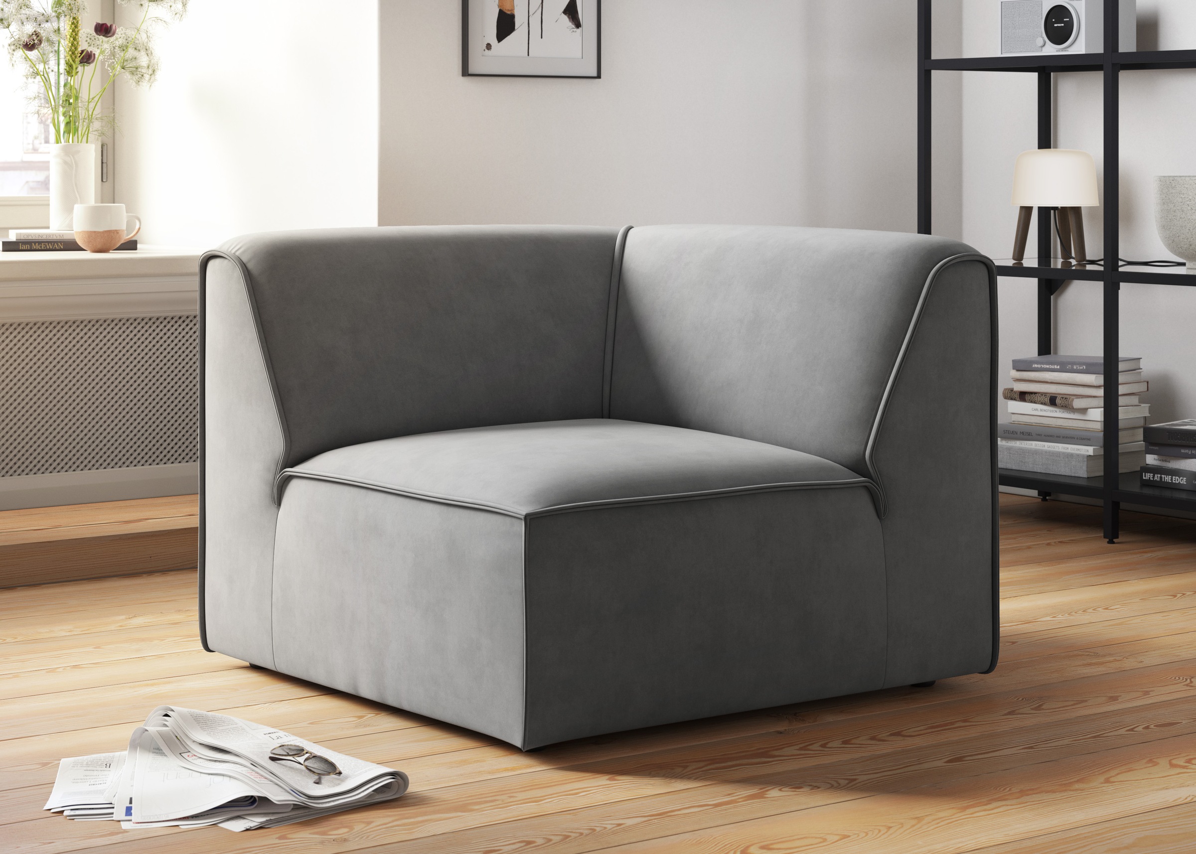 RAUM.ID Sofa-Eckelement »Merid, Sofaelement, Masse B/T/H: 97/97/46 cm«, als Modul oder separat verwendbar, für individuelle Zusammenstellung