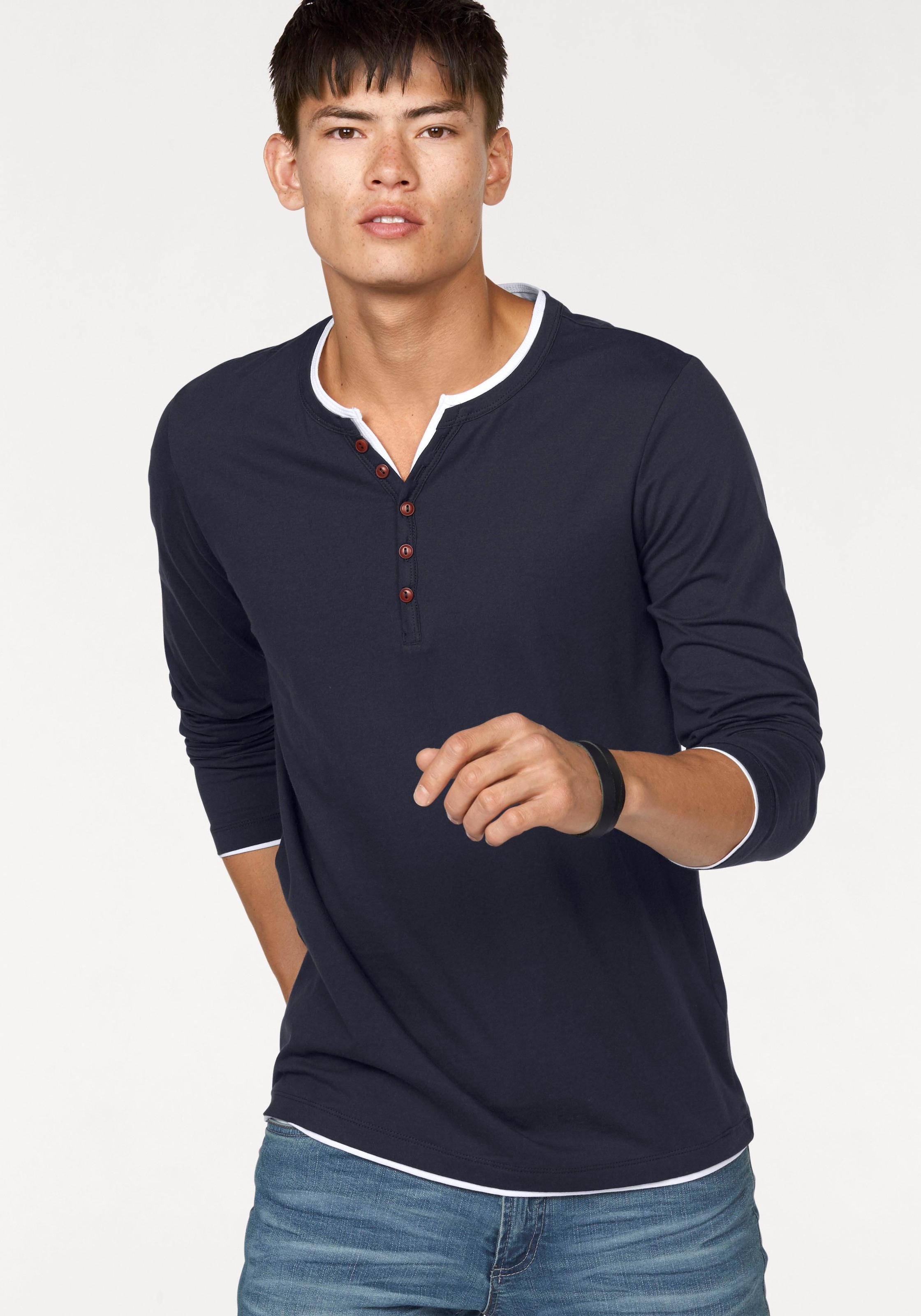 Image of John Devin Langarmshirt, mit Layereinsätzen bei Ackermann Versand Schweiz