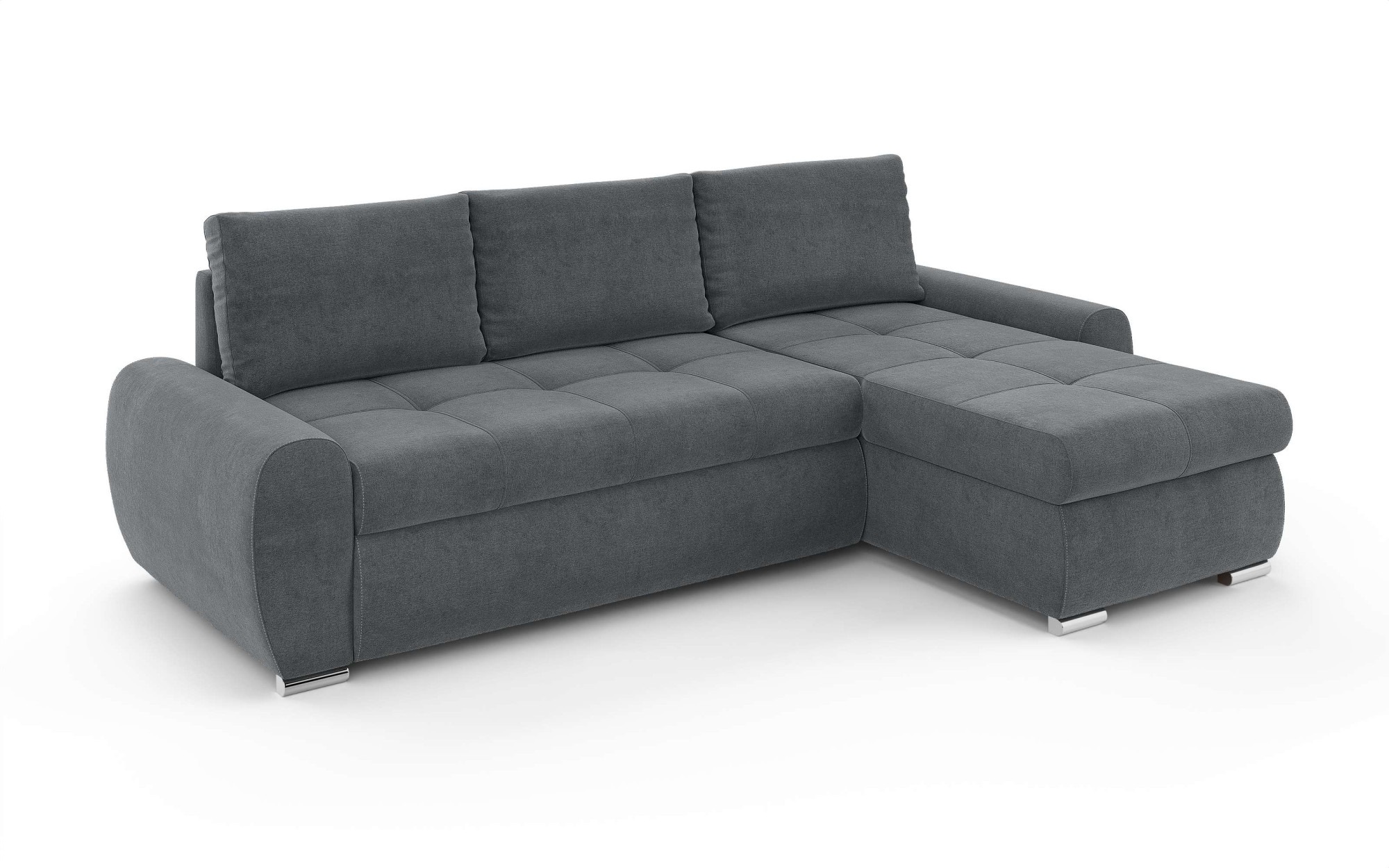 INOSIGN Ecksofa »HAVERHILL Schlafsofa mit Bettkasten, Masse B/H/T: 237/89/166 cm«, L-Form mit Recamiere links oder rechts bestellbar, Wellenunterfederung