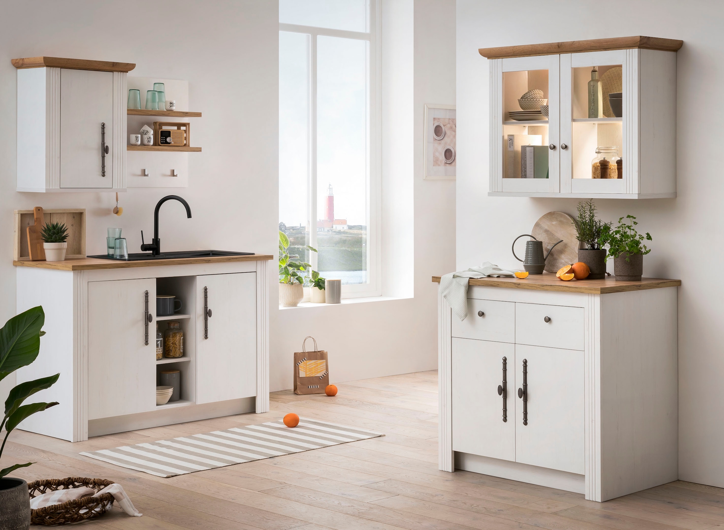 KOCHSTATION Unterschrank »Westminster«, im romantischen Landhausstil, Breite 100 cm