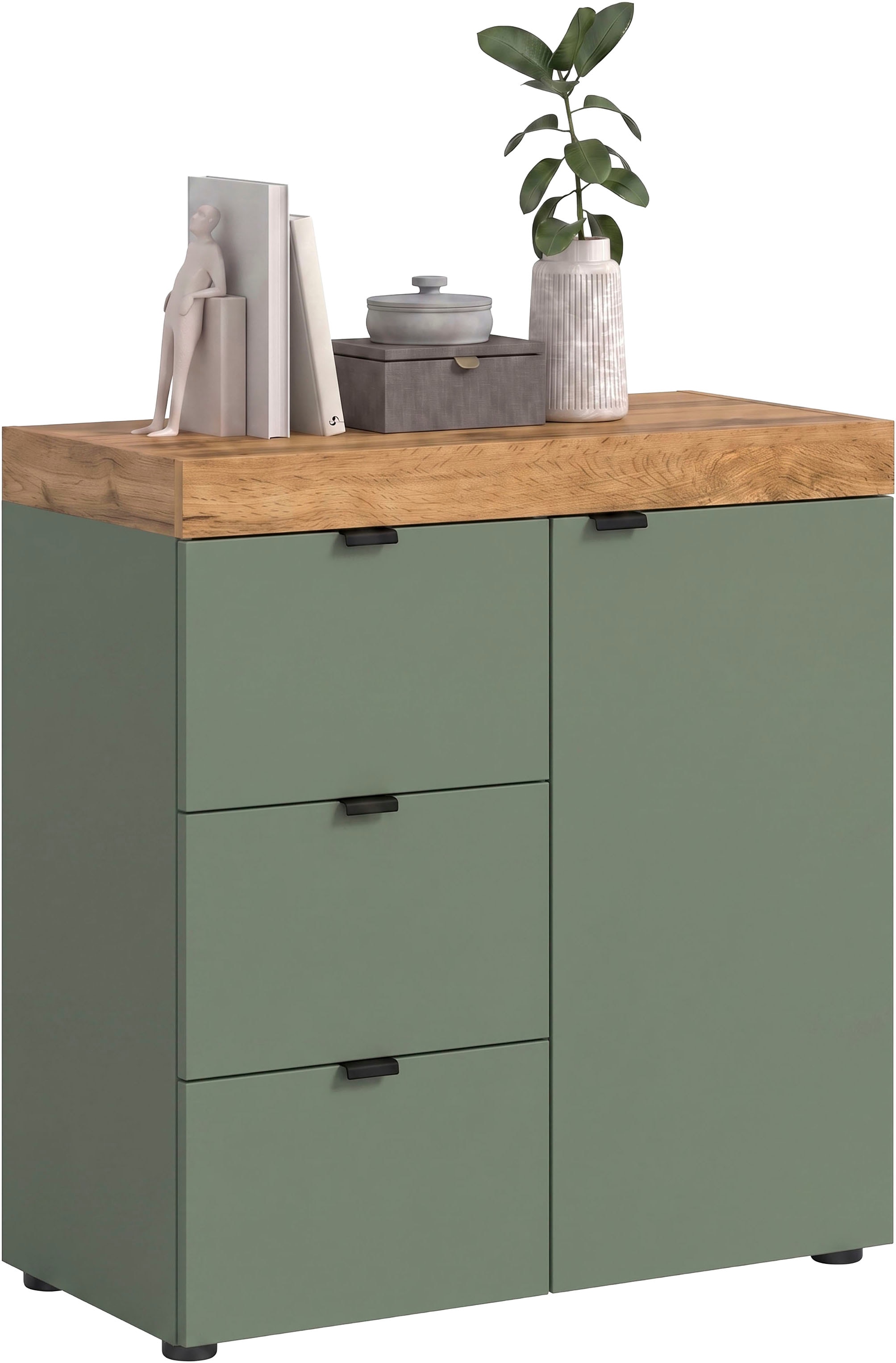 GOODproduct Kommode »MAMBO II, Breite 77 cm, 1 Tür, 1 Einlegeboden, 3 Schubkästen« 1 Stk. tlg. Kommode, Anrichte, Wohnzimmer, Schlafzimmer