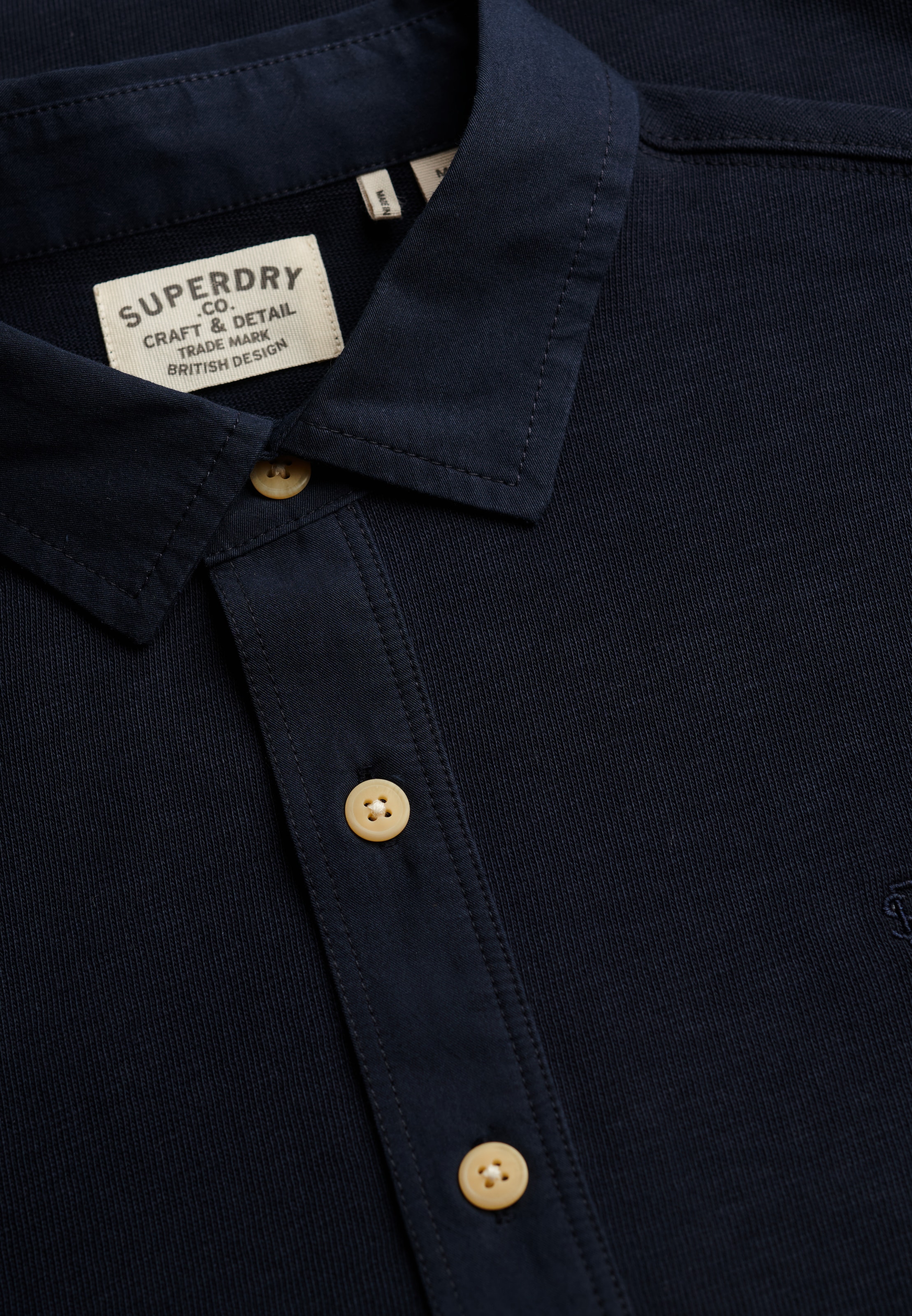Superdry Langarm-Poloshirt »CLASSIC RUGBY TOP« aus Baumwolle und Single Jersey, Relaxed Fit, mit kurzer Knopfleiste