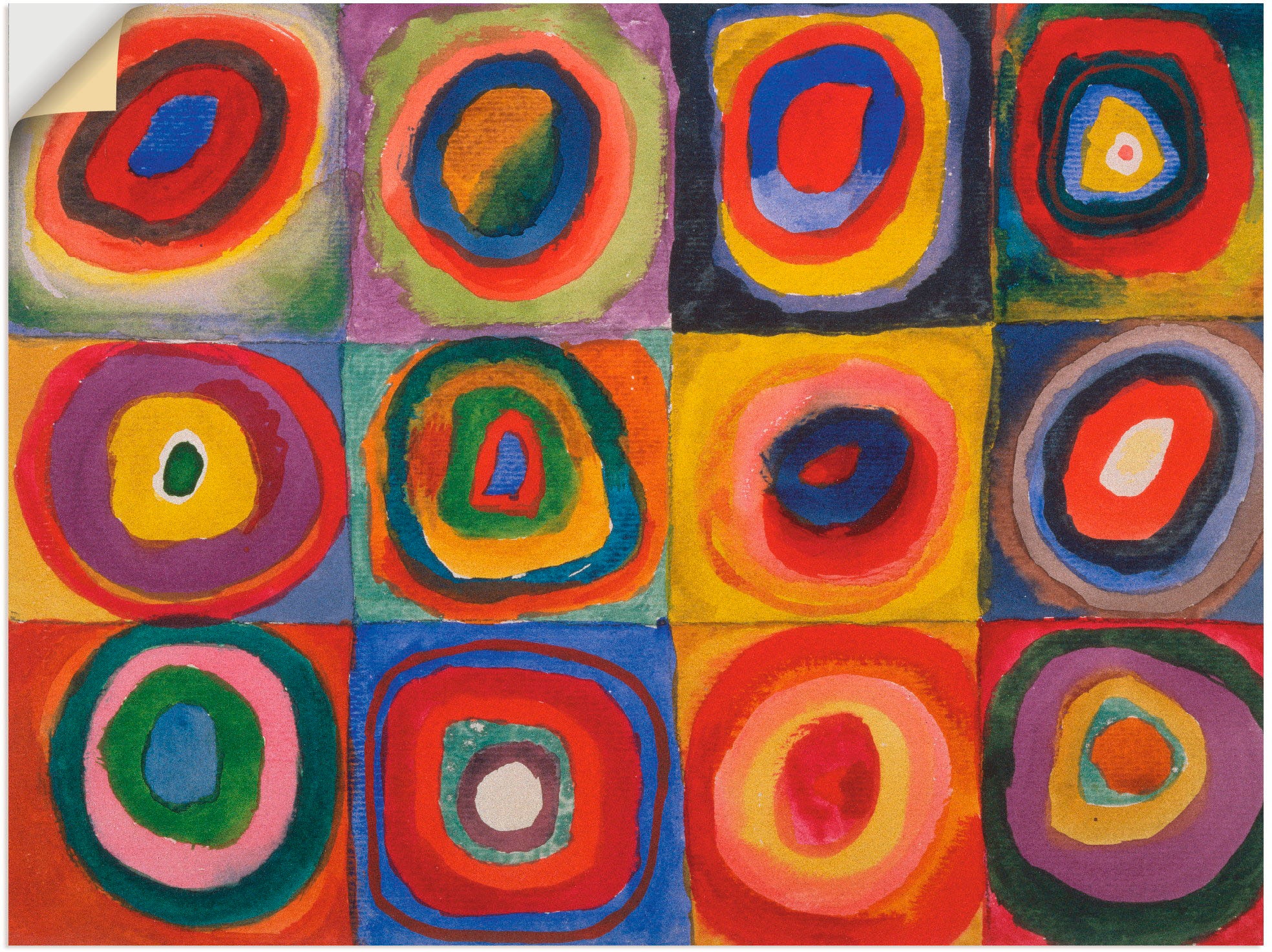 Image of Artland Wandbild »Quadrate und konzentrische Ringe. 1913«, Muster, (1 St.), in vielen Grössen & Produktarten -Leinwandbild, Poster, Wandaufkleber / Wandtattoo auch für Badezimmer geeignet bei Ackermann Versand Schweiz