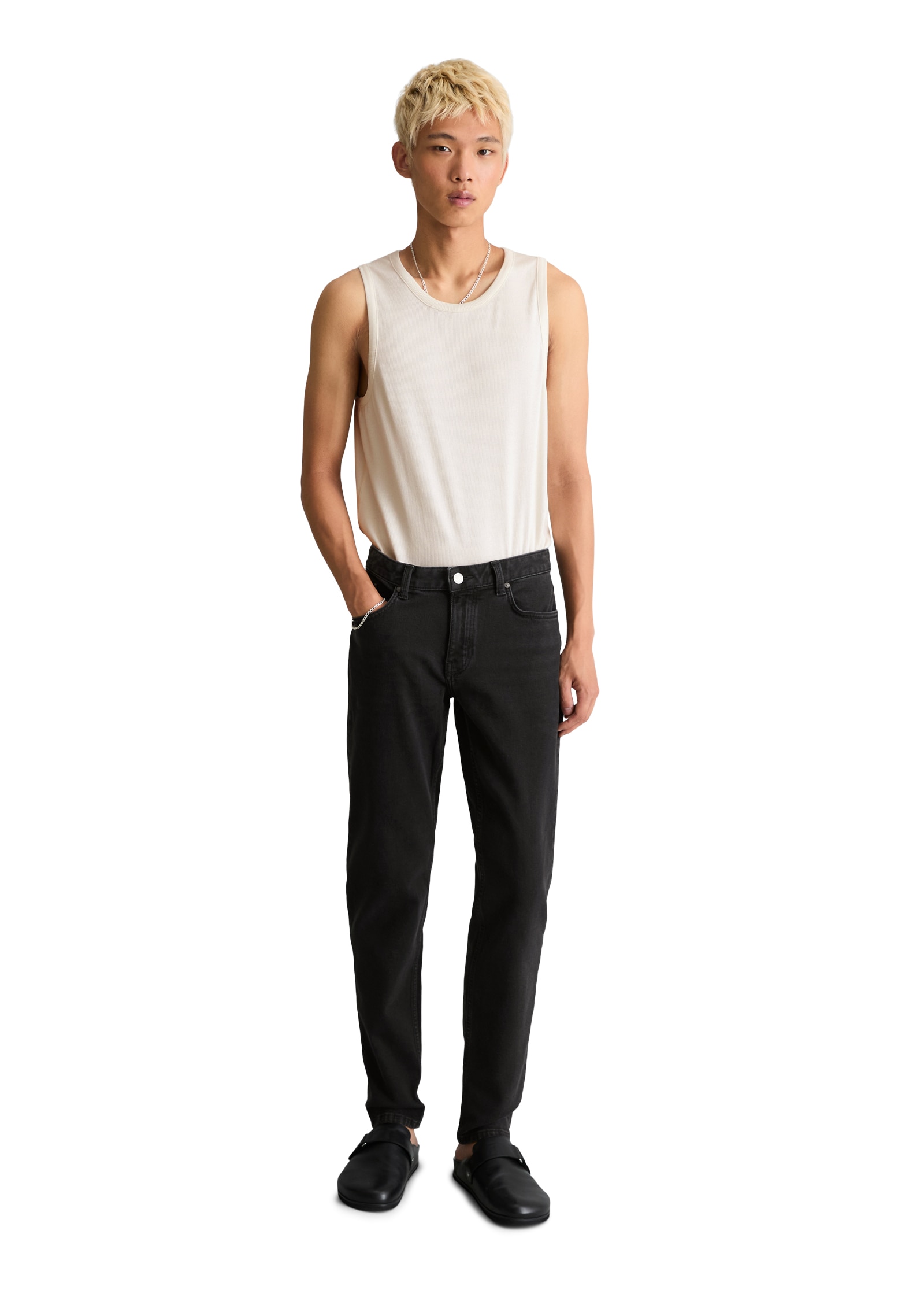 Marc O'Polo DENIM Jeans taille basse modèle Aric tapered en mélange coton bio