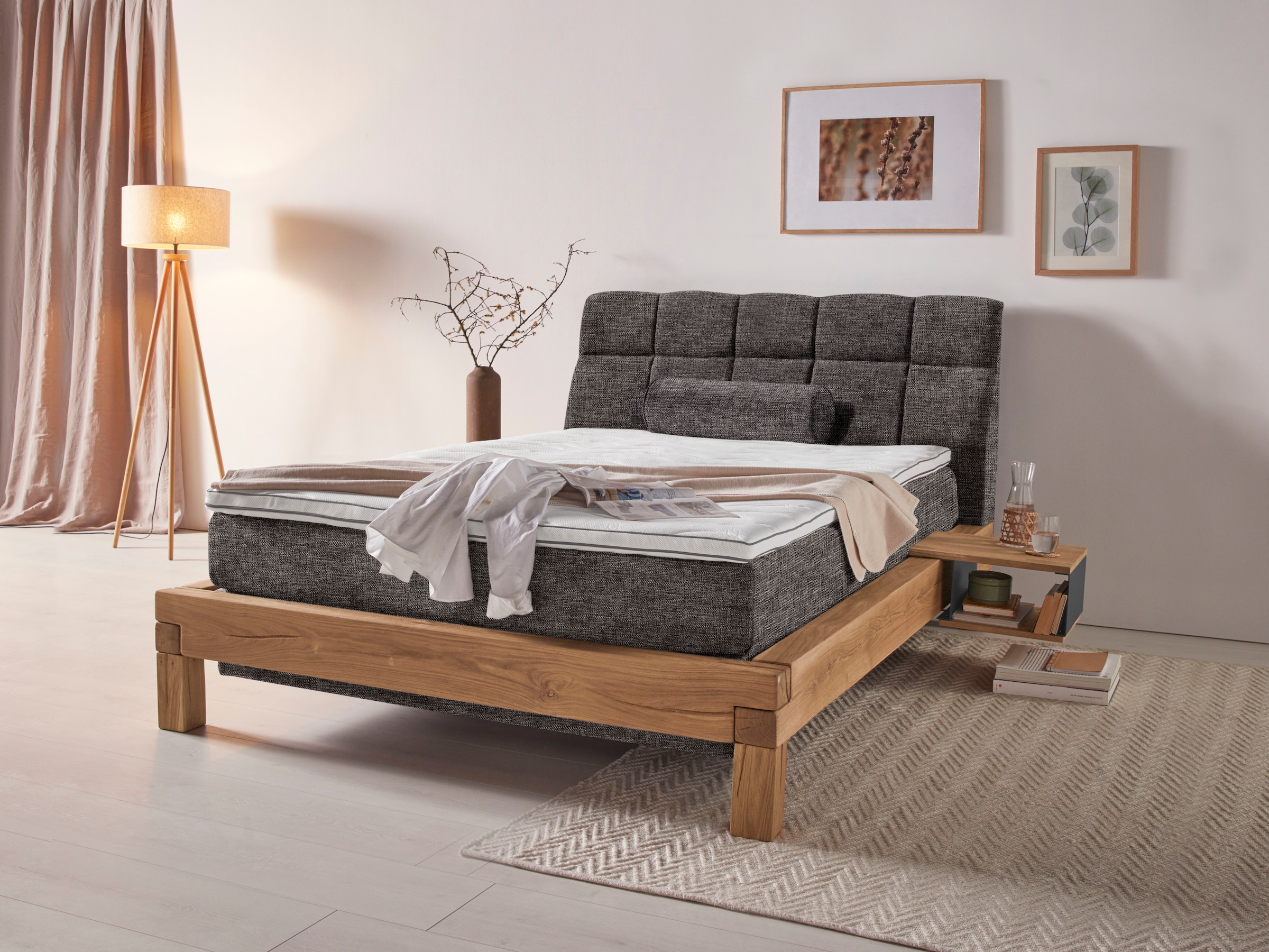 Home affaire Boxspringbett »Villads«, Liegefläche: 140/200 cm, aus Balkeneiche, Inside-Boxspring-Unterbau