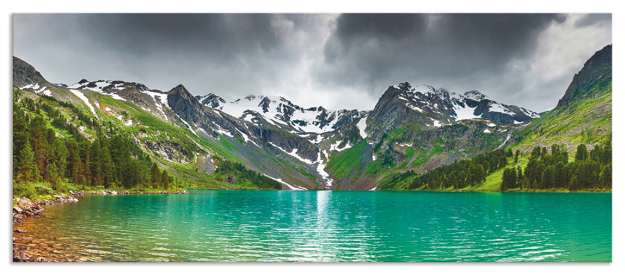 Küchenrückwand »Bergsee«, (1 tlg.), Alu Spritzschutz mit Klebeband, einfache Montage