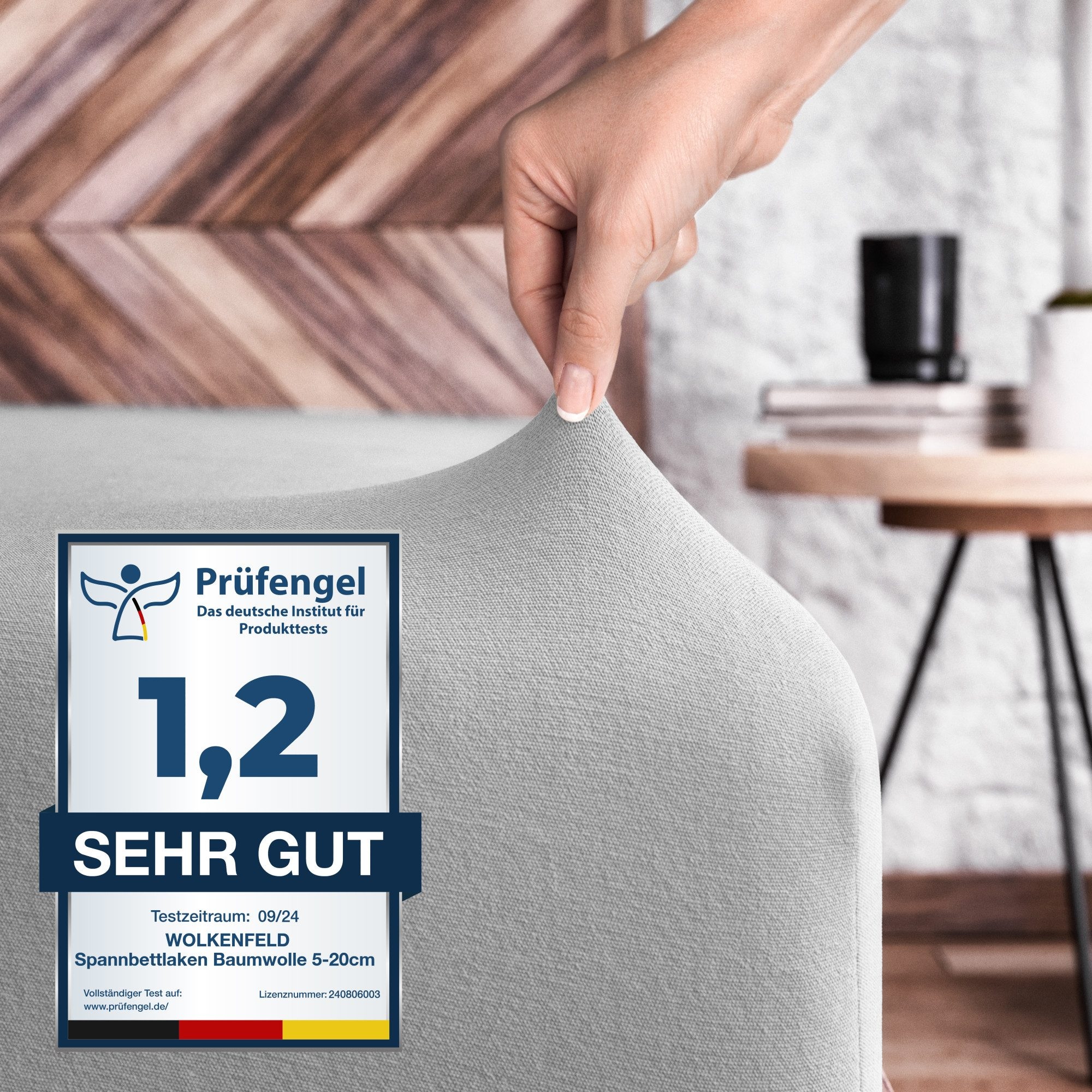 Wolkenfeld Draps de lit »100% Baumwolle - Superweiches Bettlaken für Matratzen von 5 bis 20cm« Rutschfest & Blickdicht - 90x200, 140x200, 160x200, 180x200 200x200