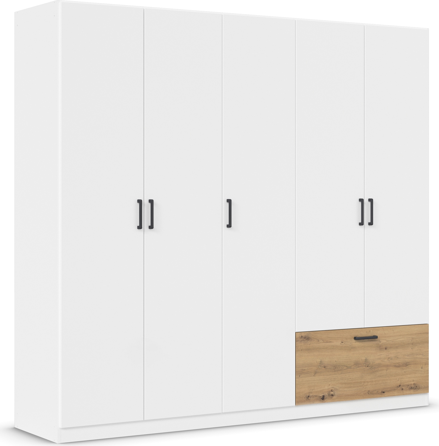 rauch Kleiderschrank »Schrank Garderobe Mehrzweckschrank Schlafzimmer Mietswohnung BARI« mit Schubasten aussen, moderner Griff in Graumetallic MADE IN GERMANY