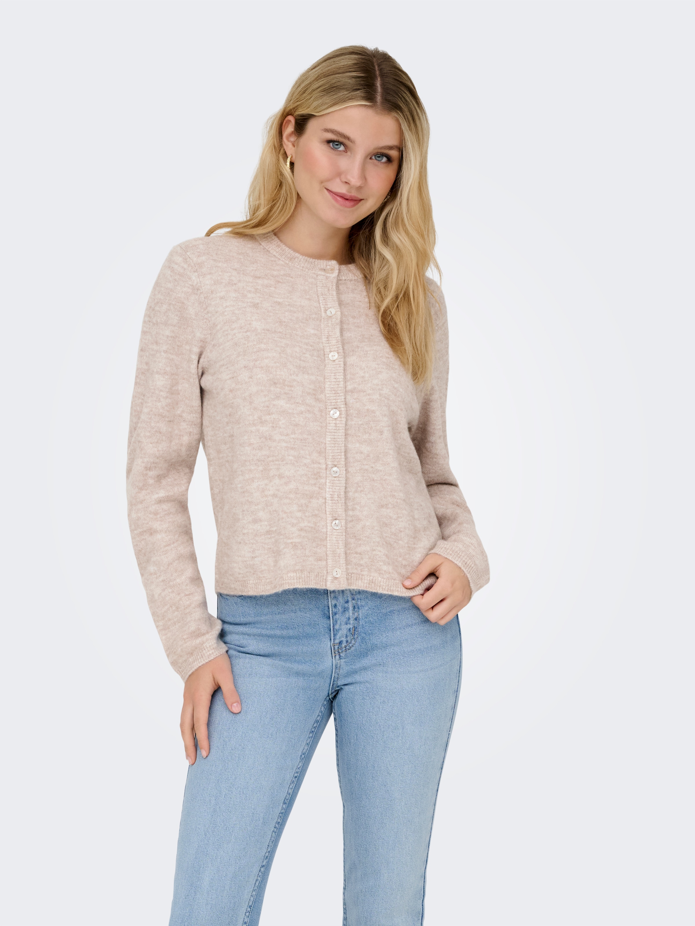 ONLY Veste en tricot »ONLSIMONI L/S O-NECK CARDIGAN KNT NOOS« Materialmix, relaxed fit