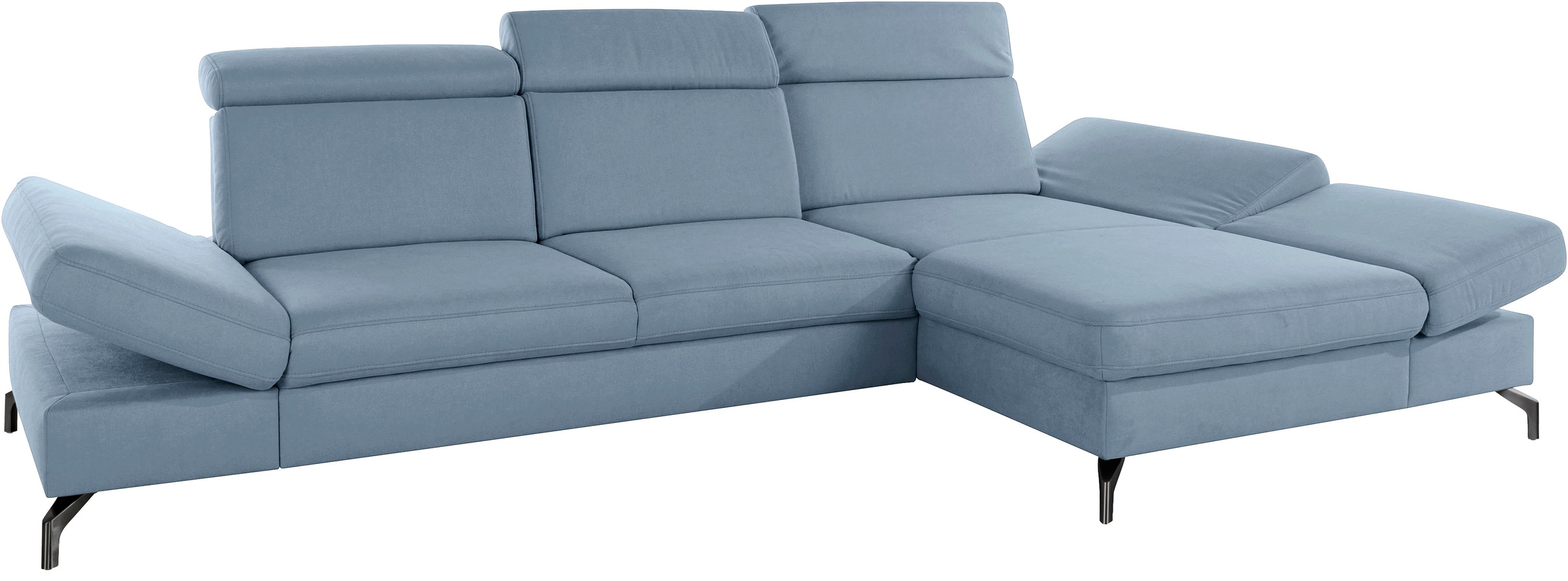sit&more Ecksofa »Brisbane L-Form«, Fusshöhe 12 cm, inklusive Sitztiefen-, Armteil- und Kopfteilverstellung