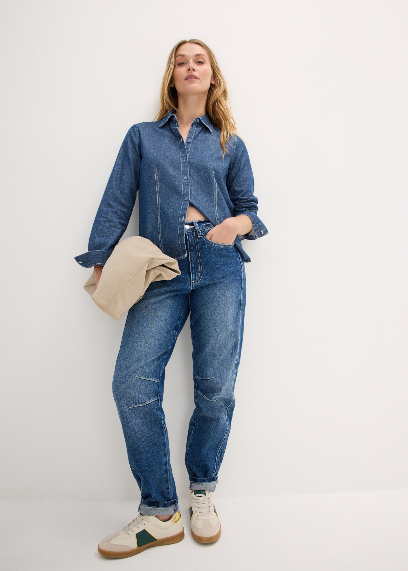 bonprix Mom-Jeans mit hohem Bund, Loose Fit, im Casual-Stil
