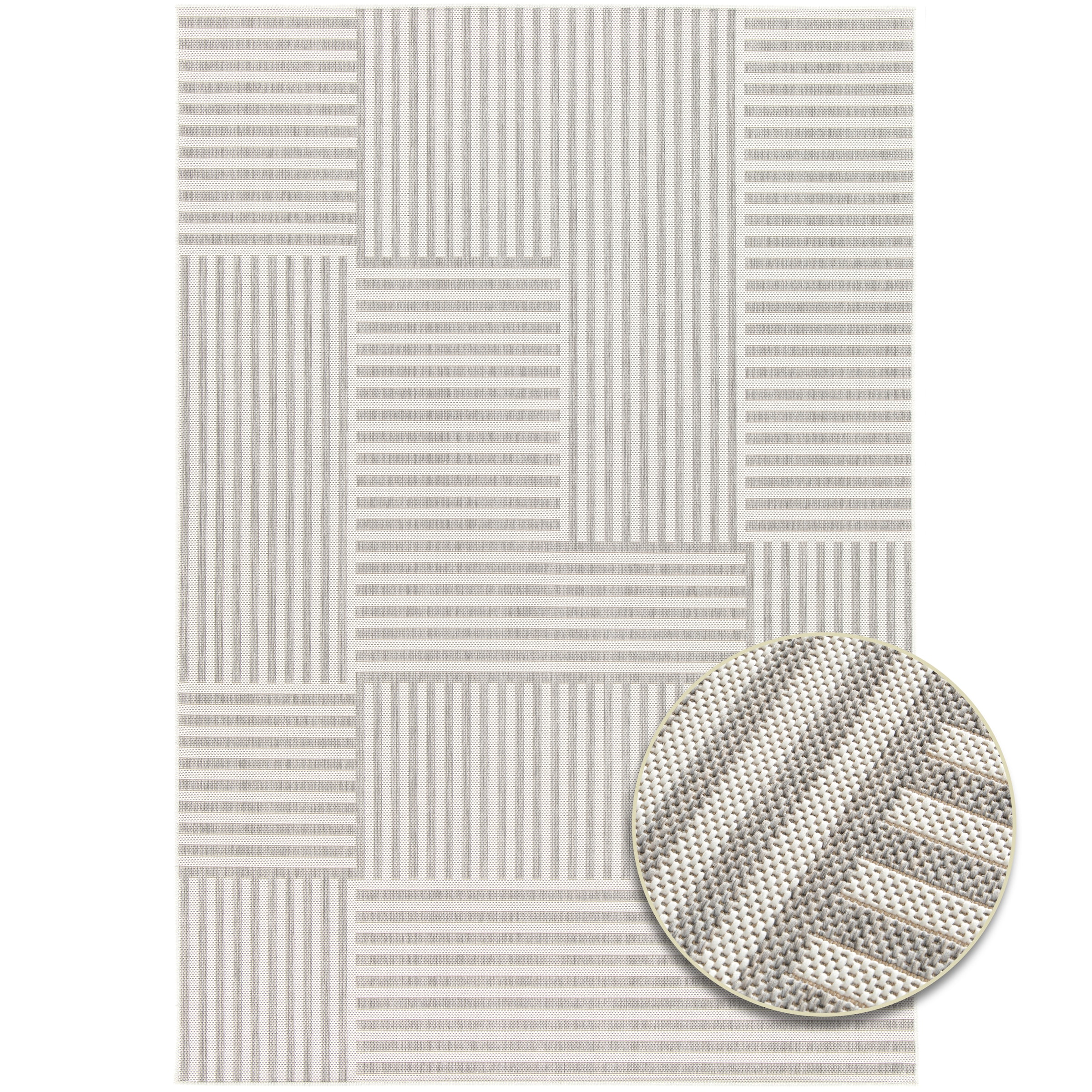 Image of Primaflor-Ideen in Textil Teppich "Outdoorteppich RENEW - Stripes, Made in Belgium" rechteckig 4 mm Höhe Flachgewebe, geometrisches Muster, In- und Outdoor geeignet