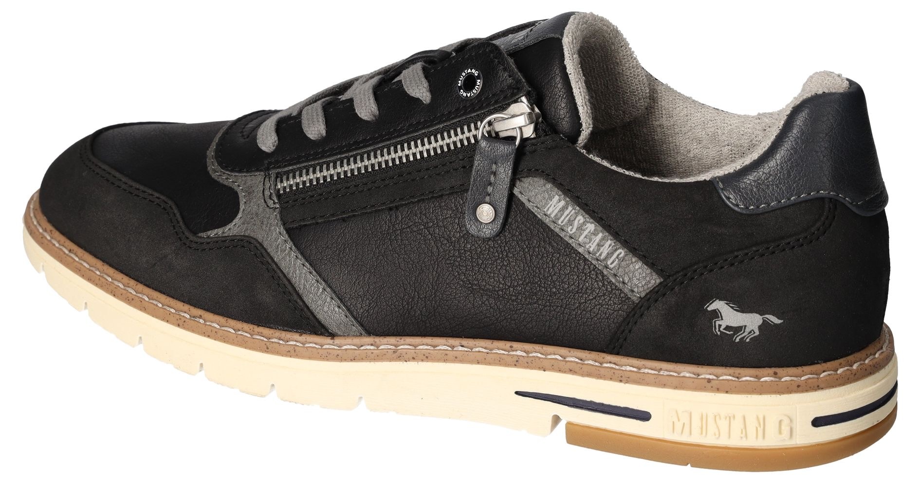 Mustang Shoes Schnürschuh, mit Reissverschluss, Freizeitschuh, Halbschuh, Schnürschuh