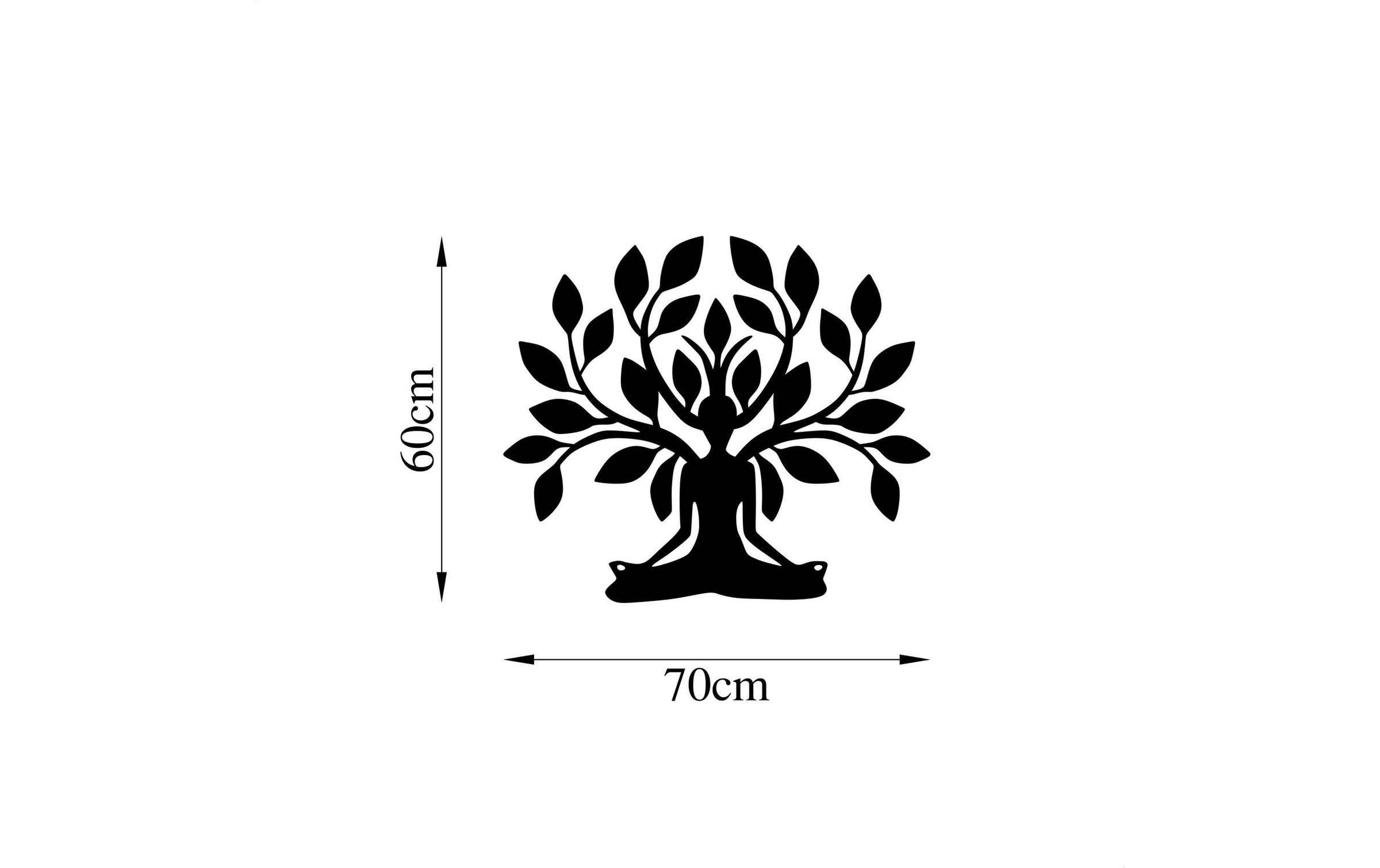 Wanddekoobjekt »Wallxpert Yoga Tree 70 x 60 cm«