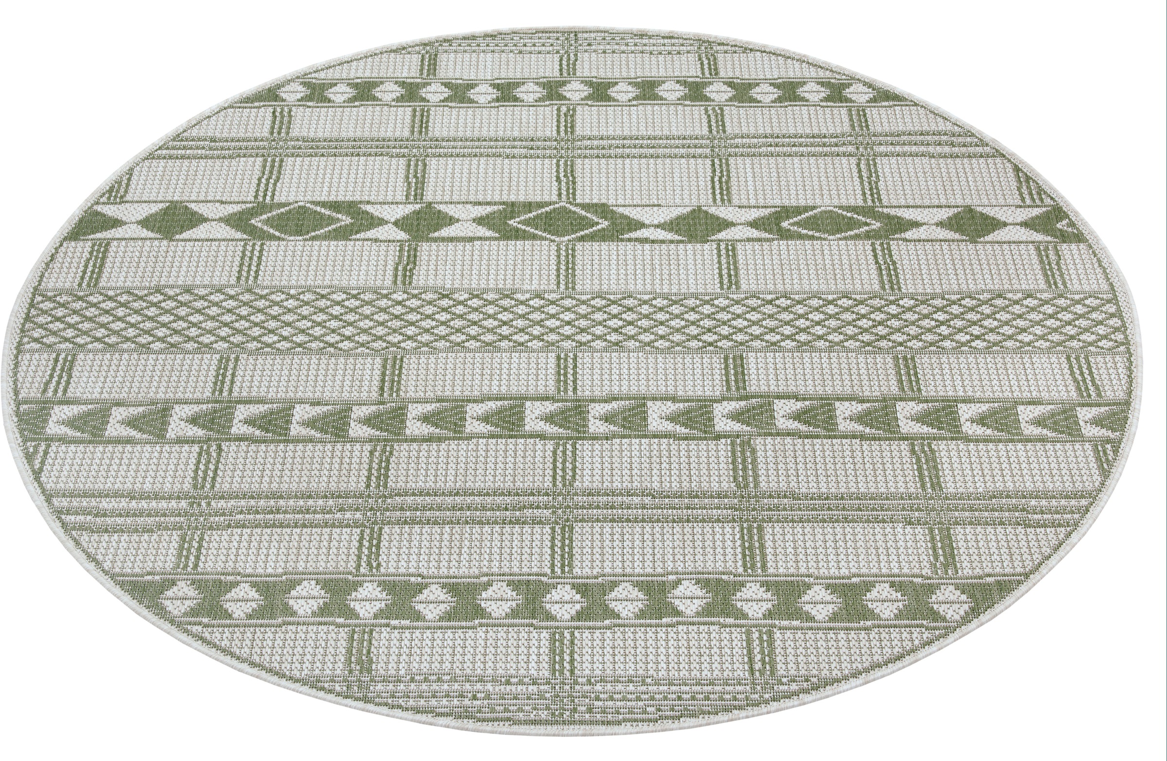 Image of Leonique Teppich »Yani«, rund, 3 mm Höhe, In- und Outdoor geeignet, Teppich im Boho Look, strapazierfähig & pflegeleicht, Flachgewebe, ideale Teppiche für Wohnzimmer, Balkon, Terrasse, Garten, Küche, Esszimmer bei Ackermann Versand Schweiz