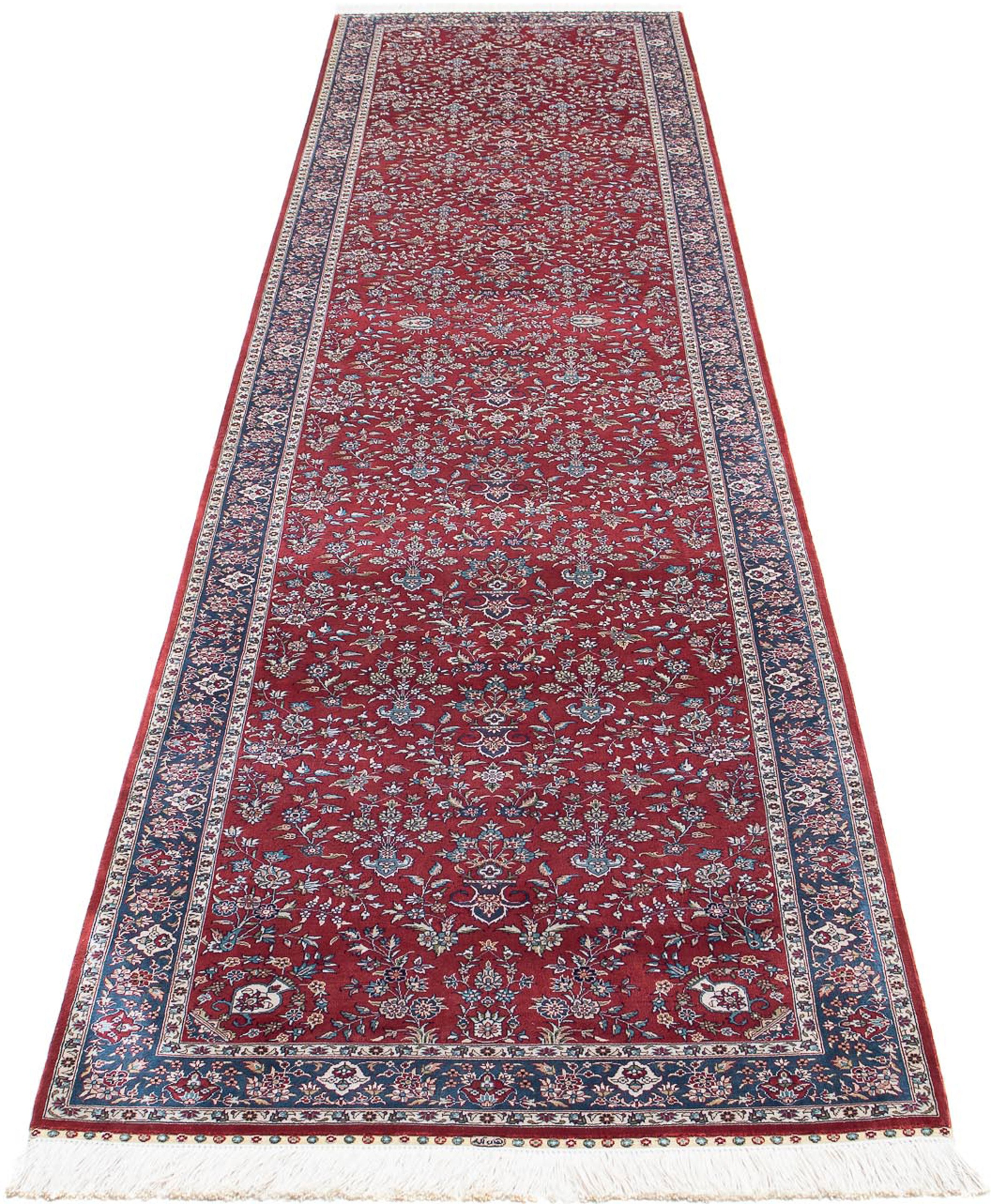 Image of morgenland Orientteppich »Orient - Hereke - 369 x 78 cm - dunkelrot«, rechteckig, 3 mm Höhe, Wohnzimmer, Handgeknüpft, Einzelstück mit Zertifikat bei Ackermann Versand Schweiz