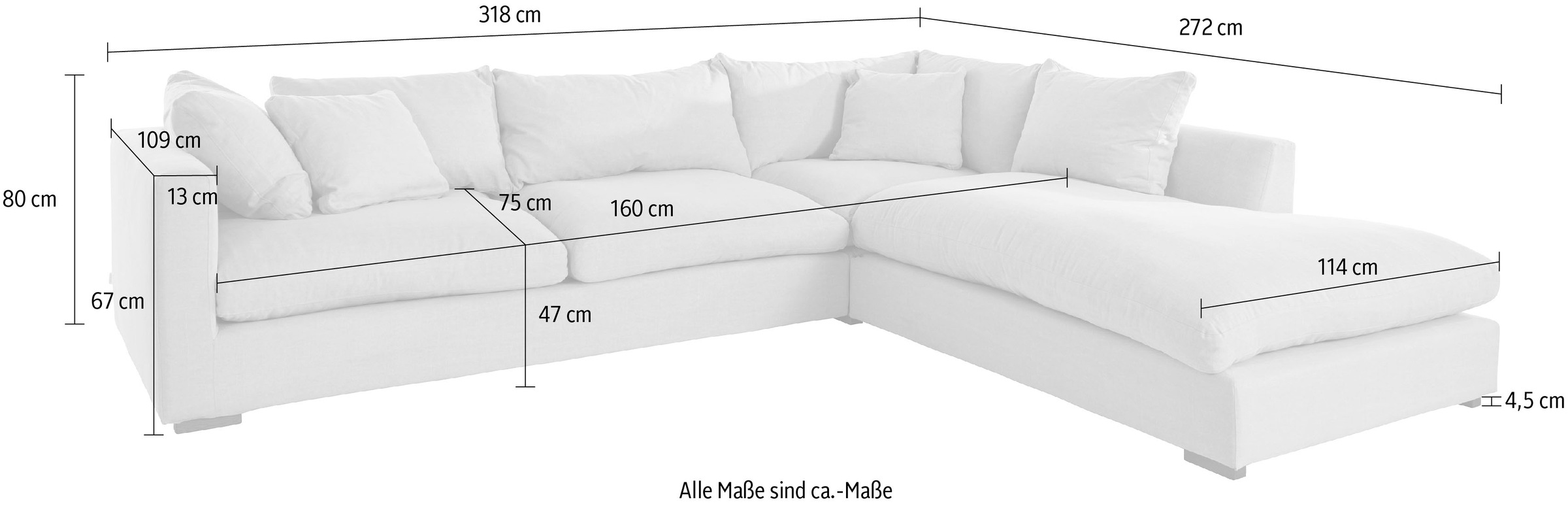 Guido Maria Kretschmer Home&Living Ecksofa »Pantin, L-Form,«, extra weich und kuschelig, Füllung mit Federn und Daunen