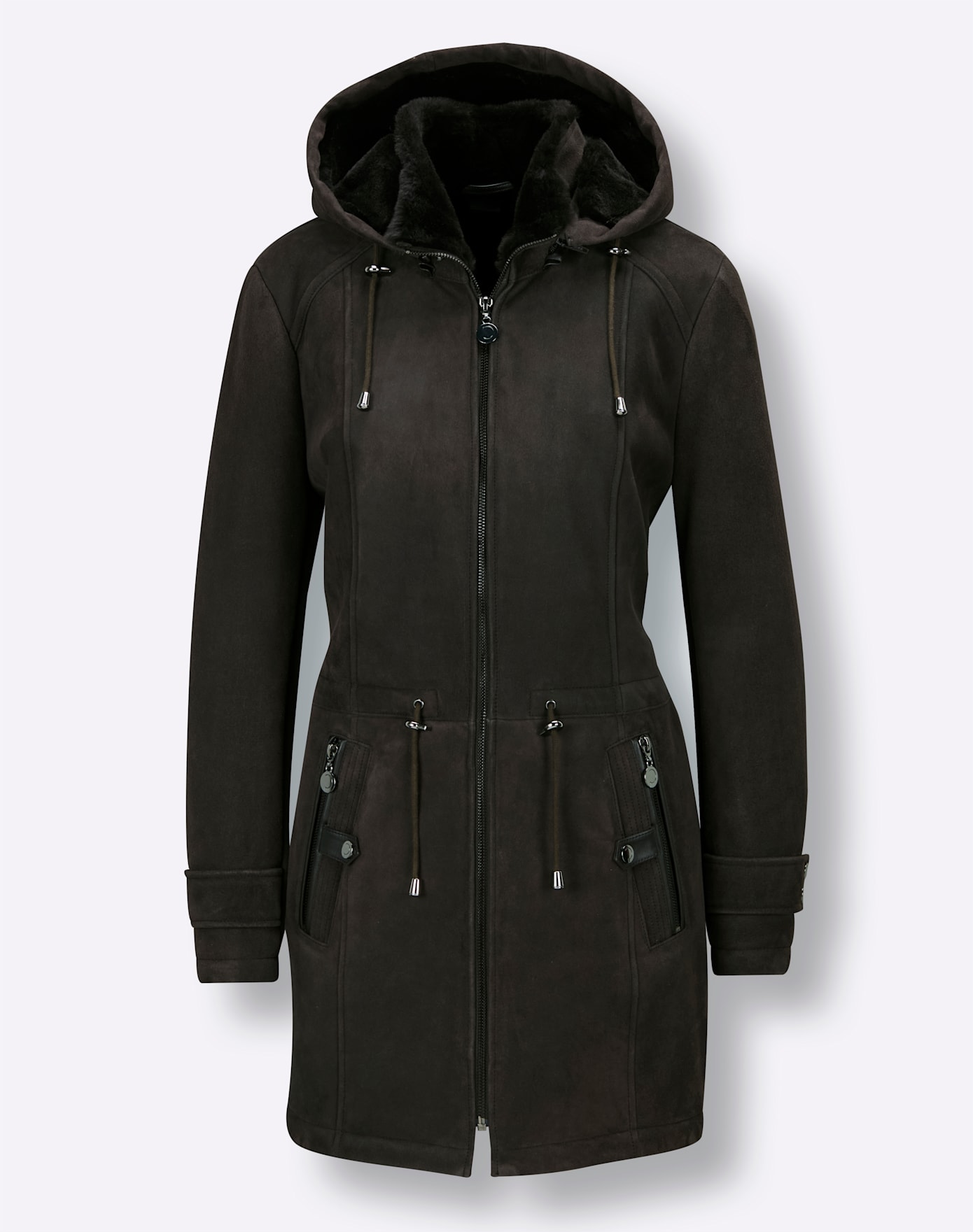 Mainpol Lederjacke mit Kapuze