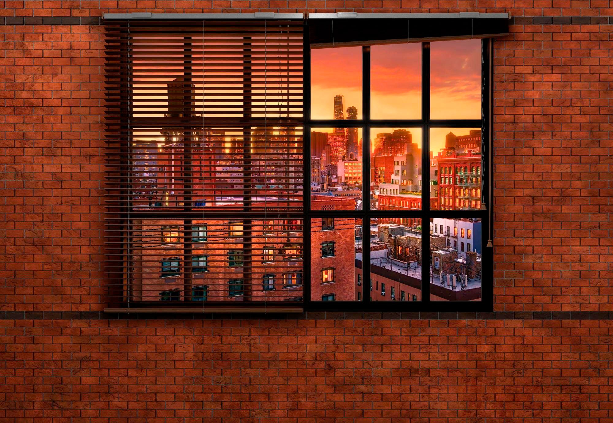 Image of Komar Fototapete "Brooklyn Brick - Grösse 368 x 254 cm" bedruckt glatt Wohnzimmer, Schlafzimmer