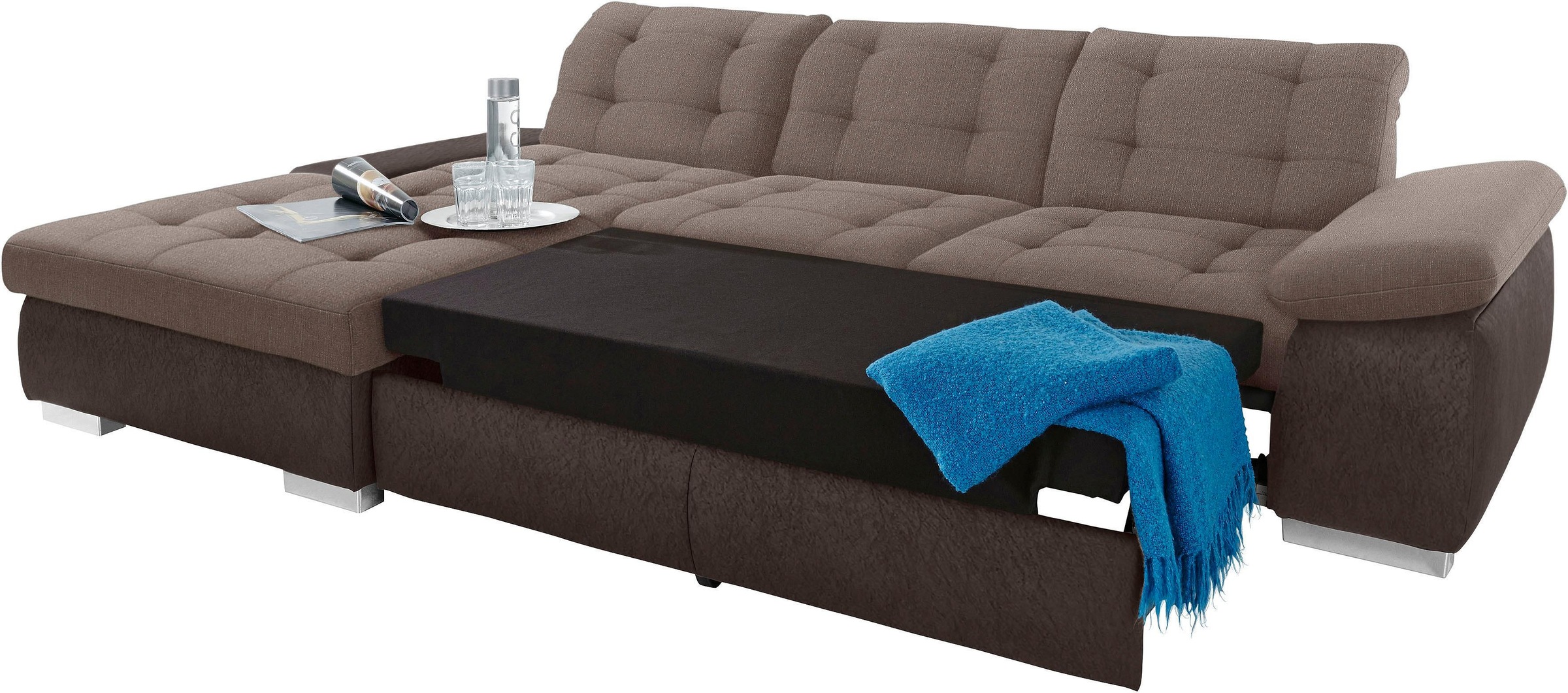 sit&more Ecksofa »Ontario L-Form«, XXL, wahlweise mit Bettfunktion